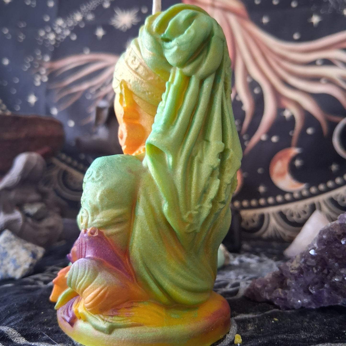Goddess and Phoenix Ritual Pillar Candle