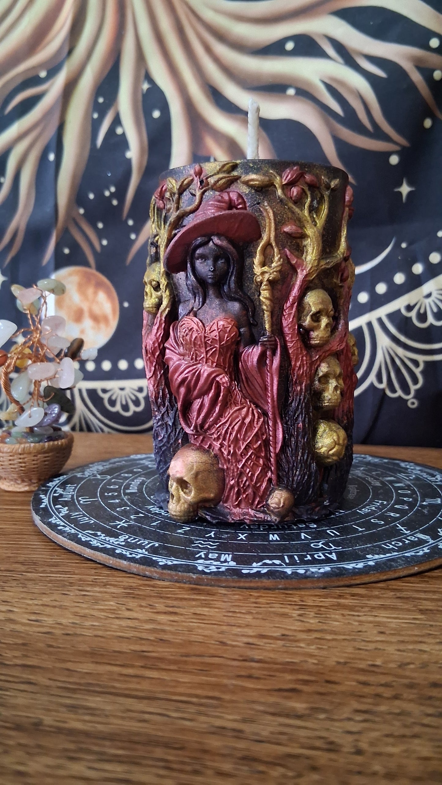 Lilith's Forbidden Fruit Witch Pillar Candles