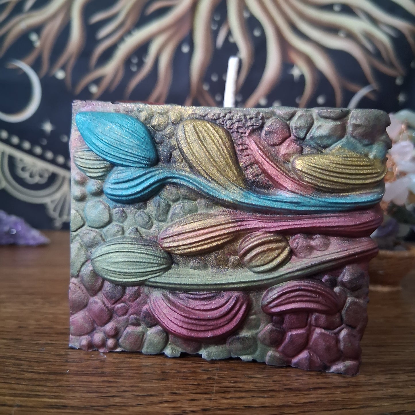 Ambered Serpents Gaze Dragon Eye Pillar Candle