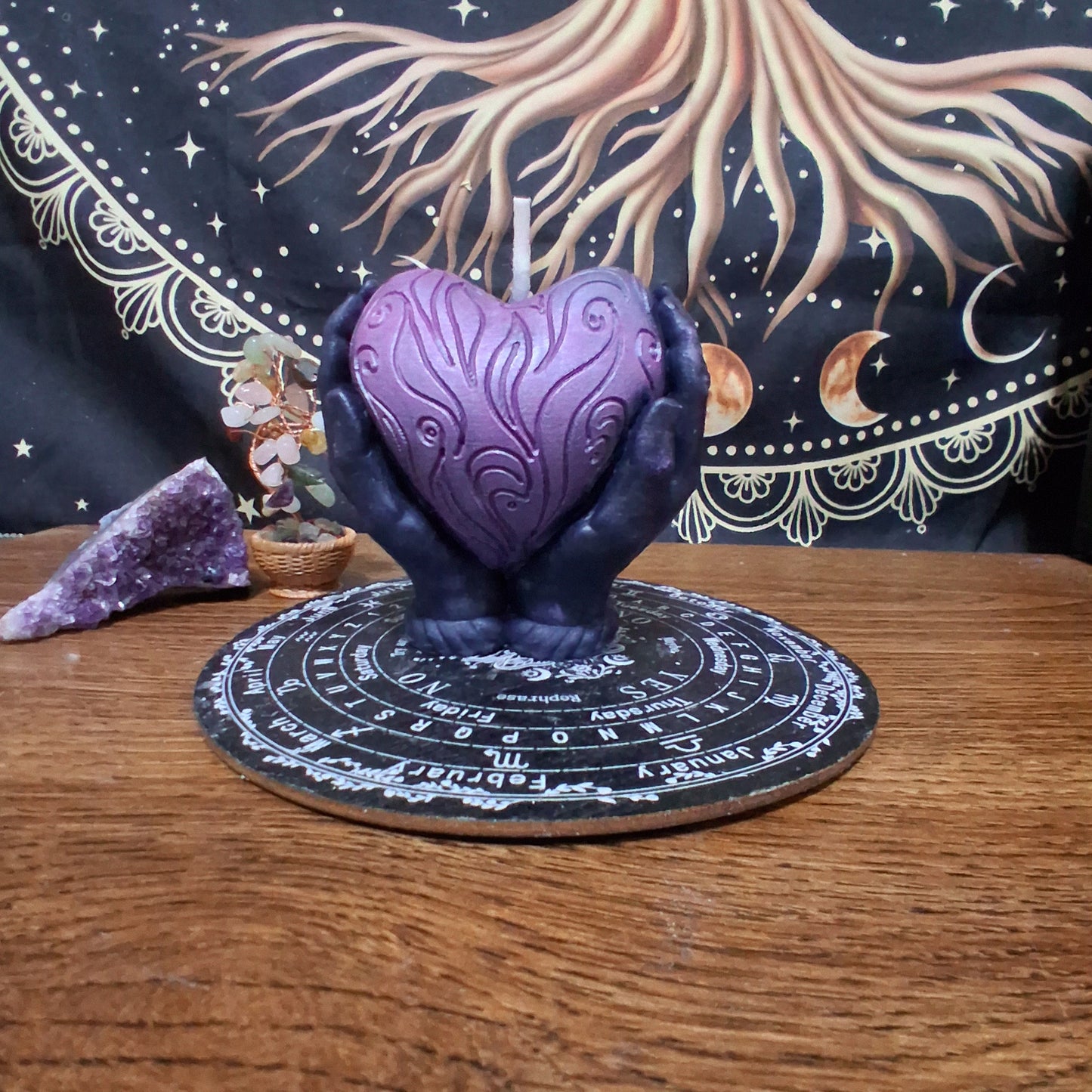 Morrigan's Fated Heart Ritual Pillar Candle