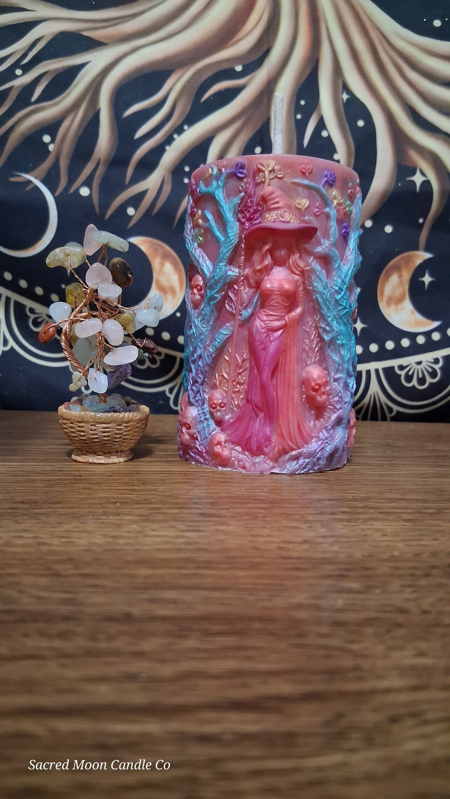 Aphrodite's Cove Witch Pillar Ritual Candle in pink