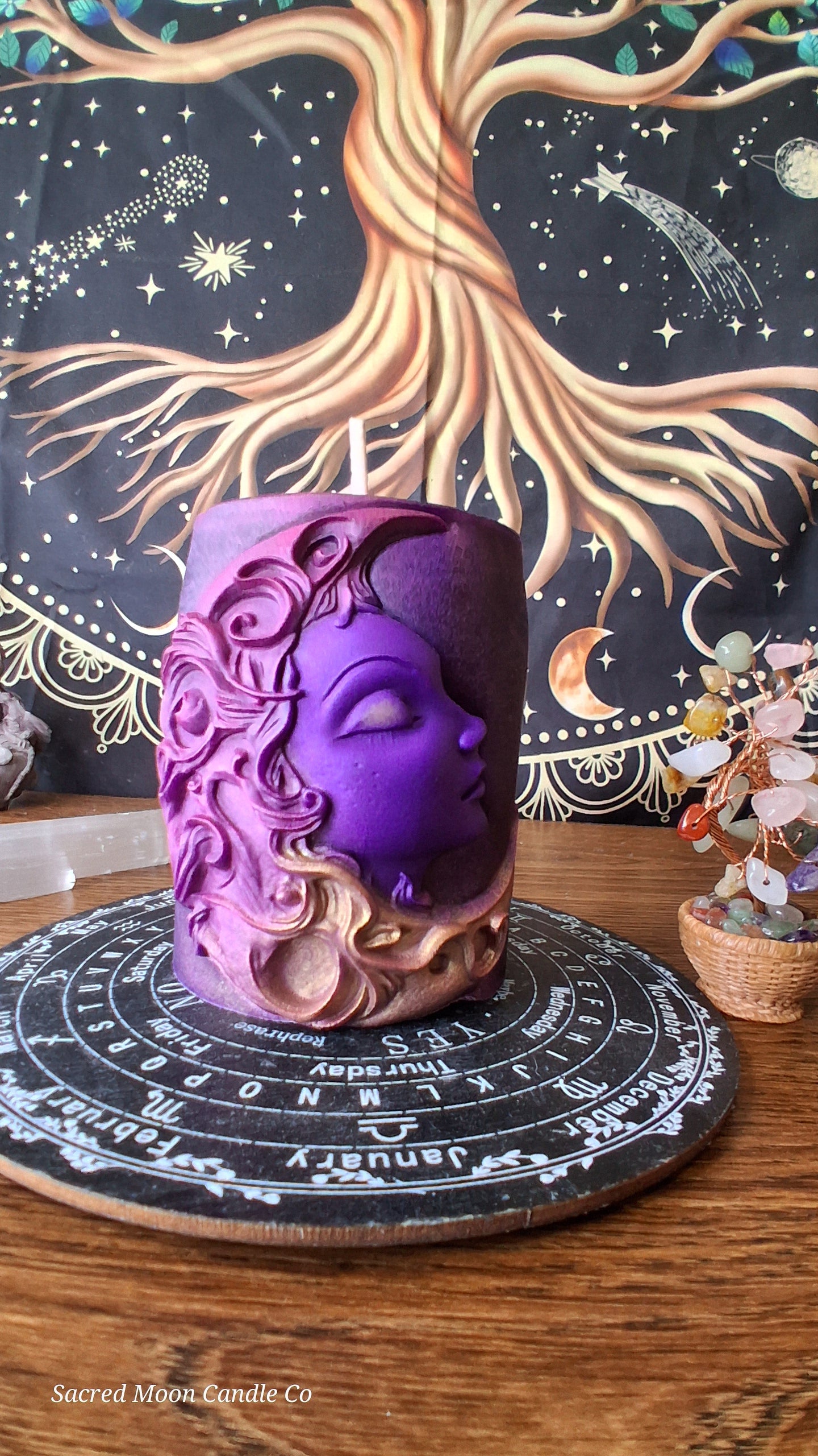 Aphrodite Moon Goddess Ritual Pillar Candle