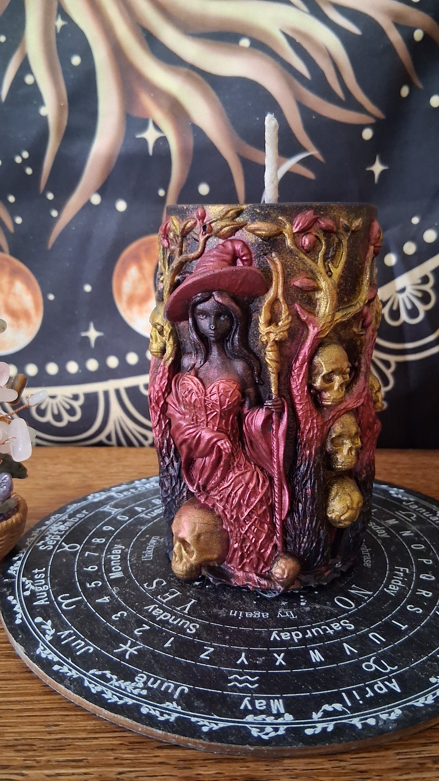 Lilith's Forbidden Fruit Witch Pillar Candles