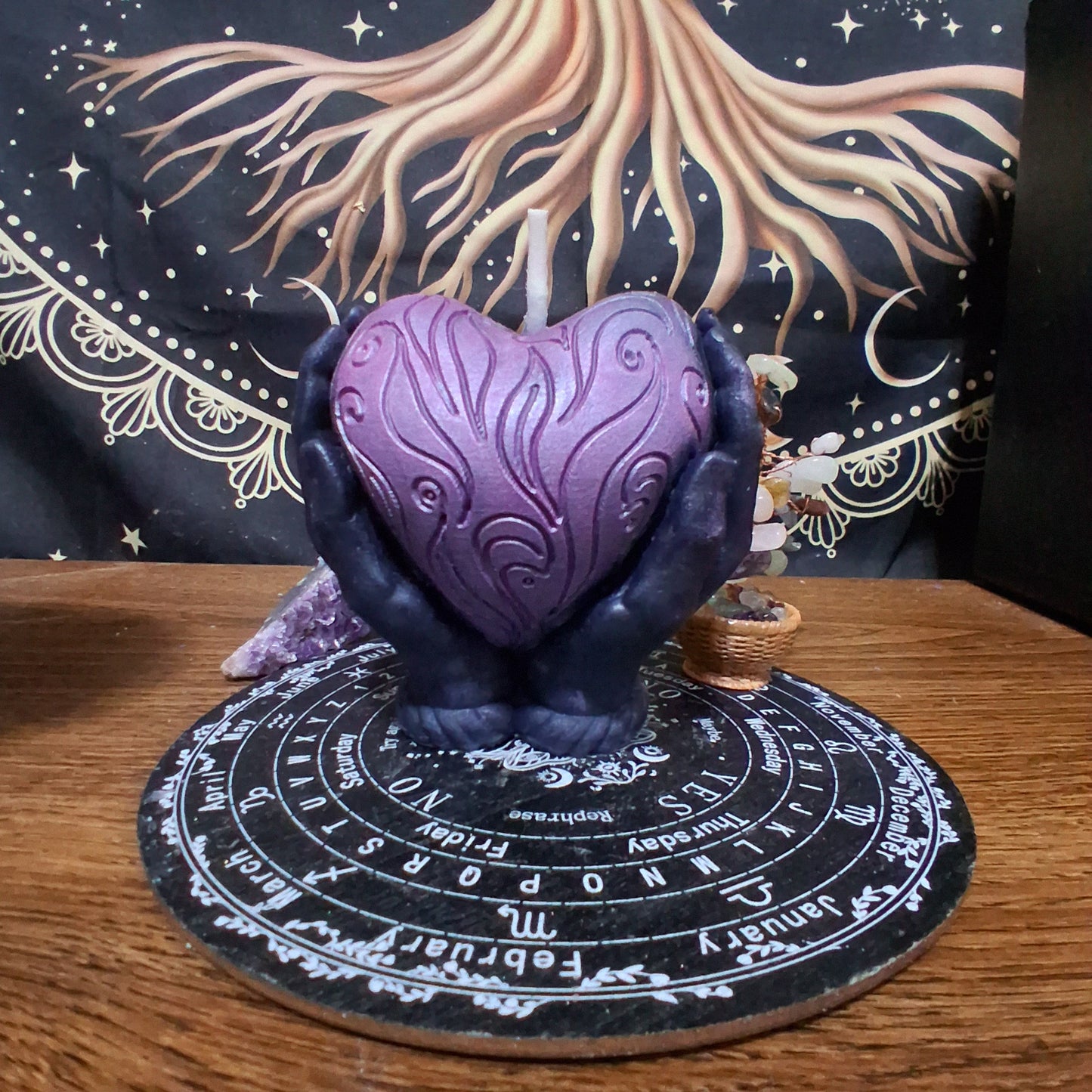 Morrigan's Fated Heart Ritual Pillar Candle