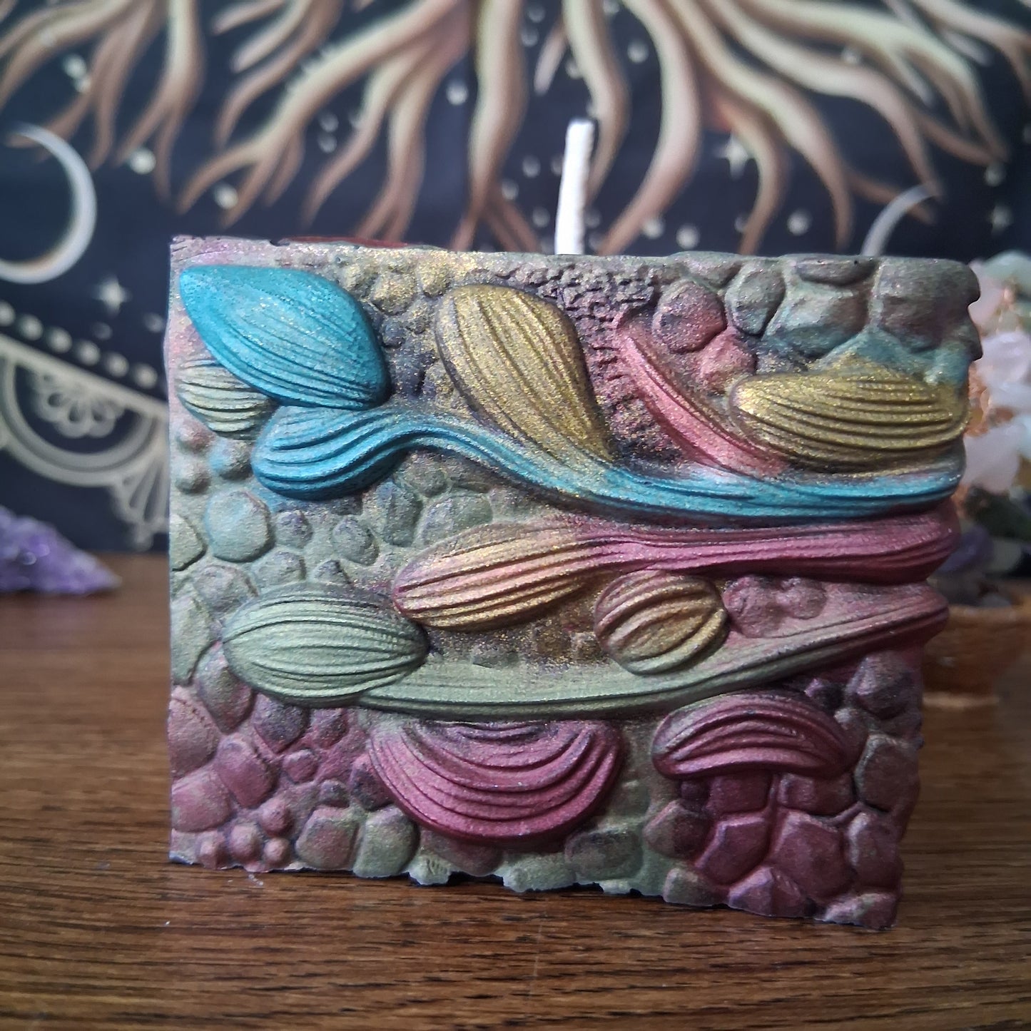 Ambered Serpents Gaze Dragon Eye Pillar Candle