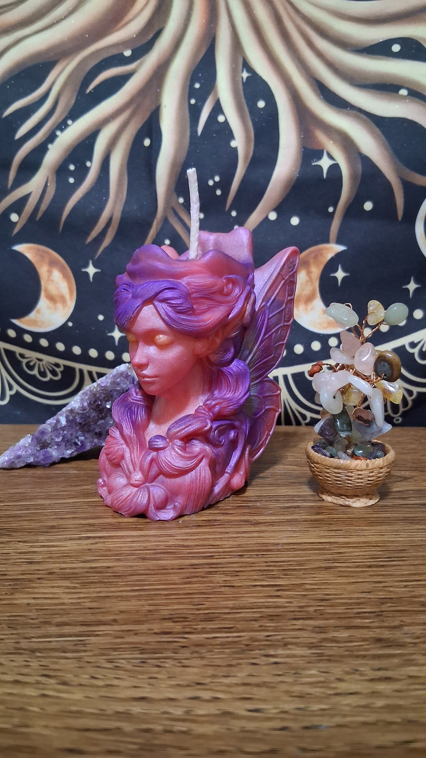 Aurora's Bloom Fairy Pillar Candle