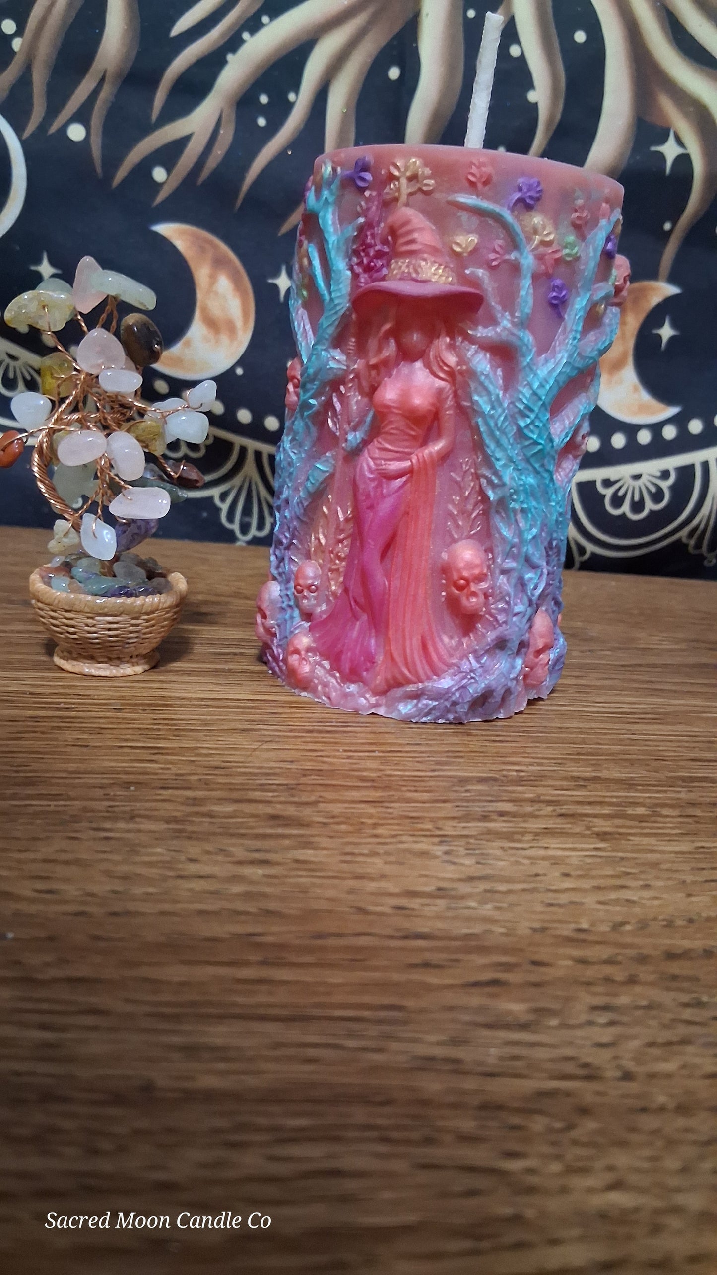 Aphrodite's Cove Witch Pillar Ritual Candle in pink