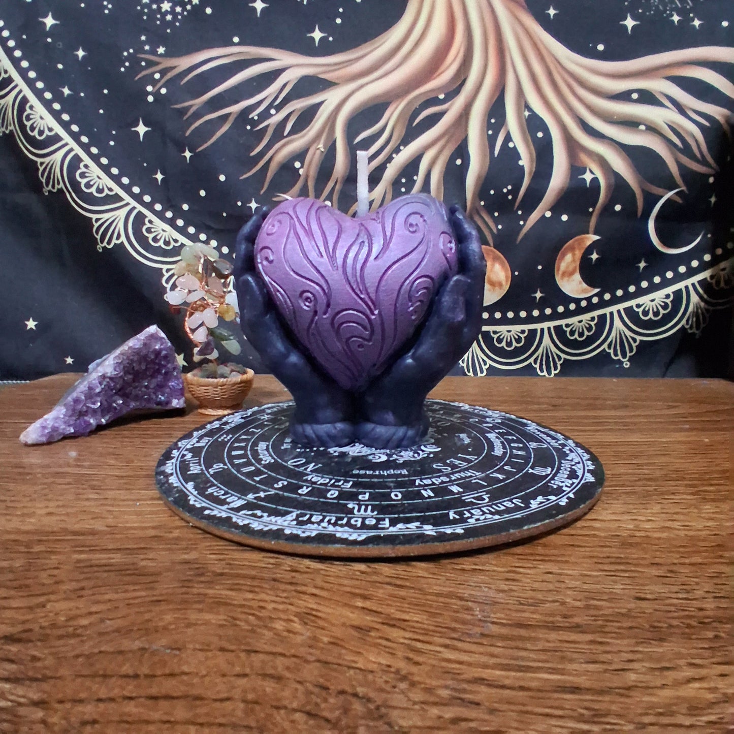 Morrigan's Fated Heart Ritual Pillar Candle