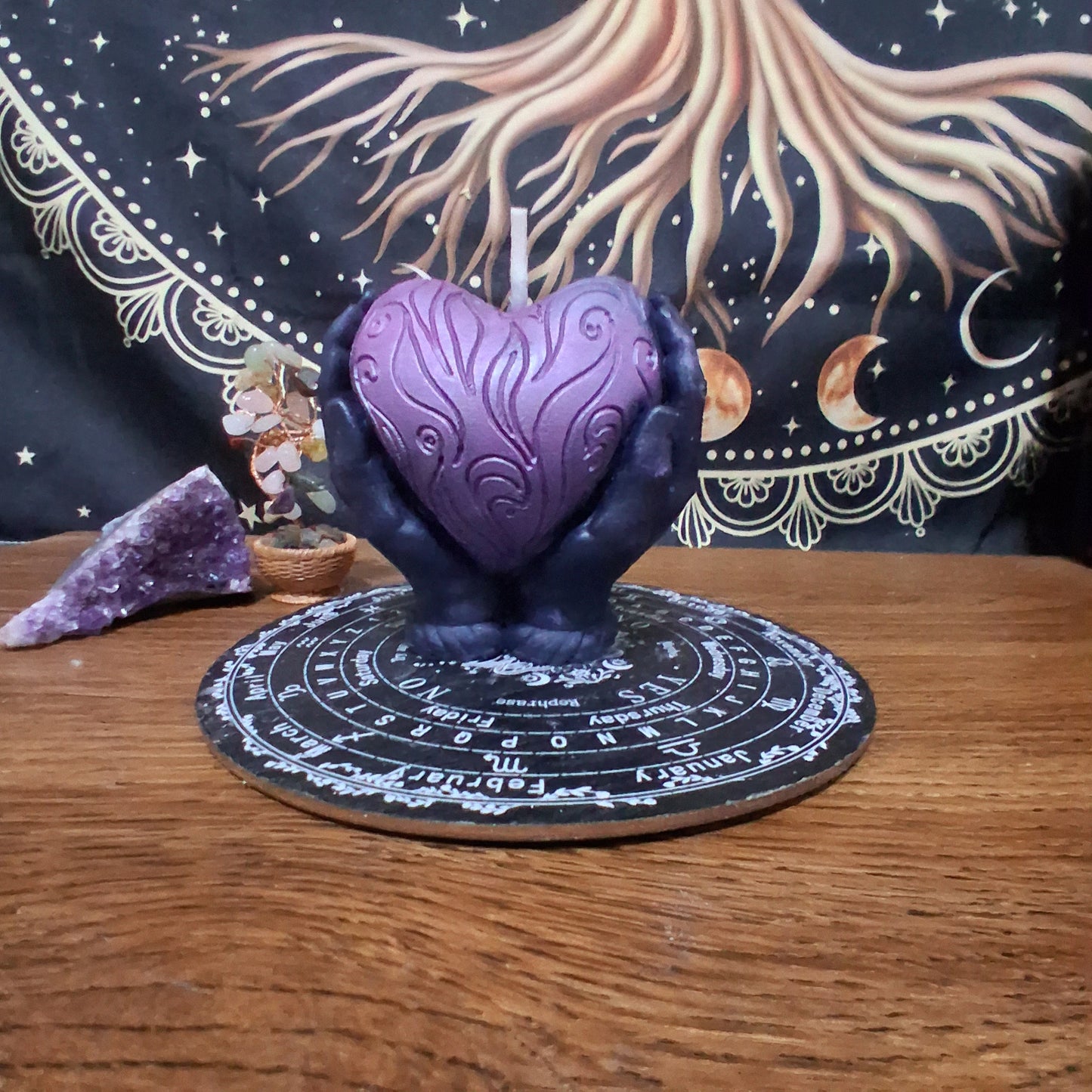 Morrigan's Fated Heart Ritual Pillar Candle