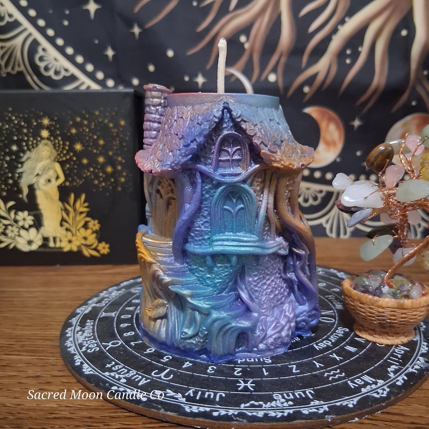 Moonlit Grove Treehouse Candle Emerald Blossom Scented Soy Candle