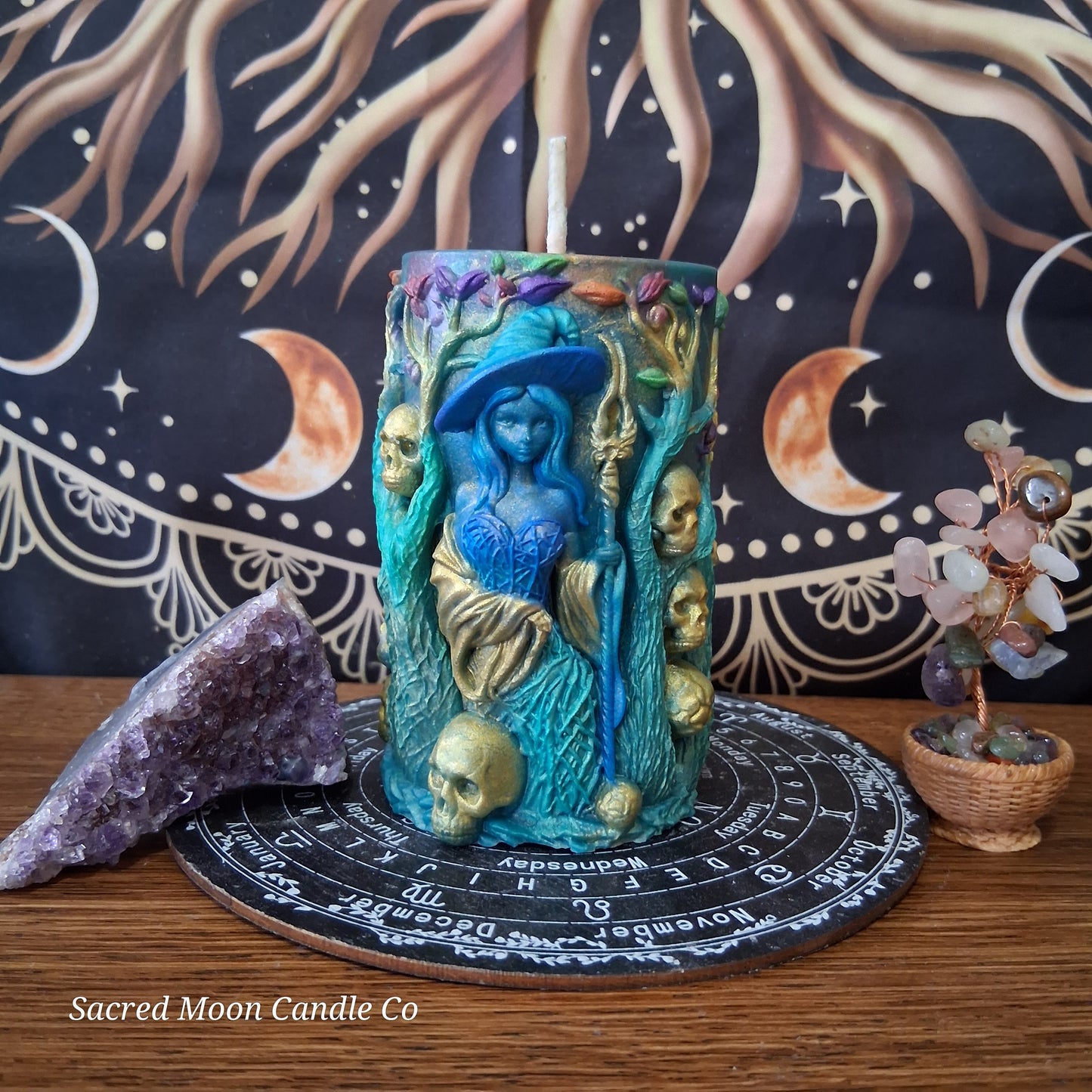Amphitrite Goddess Witch Pillar Ritual Candle