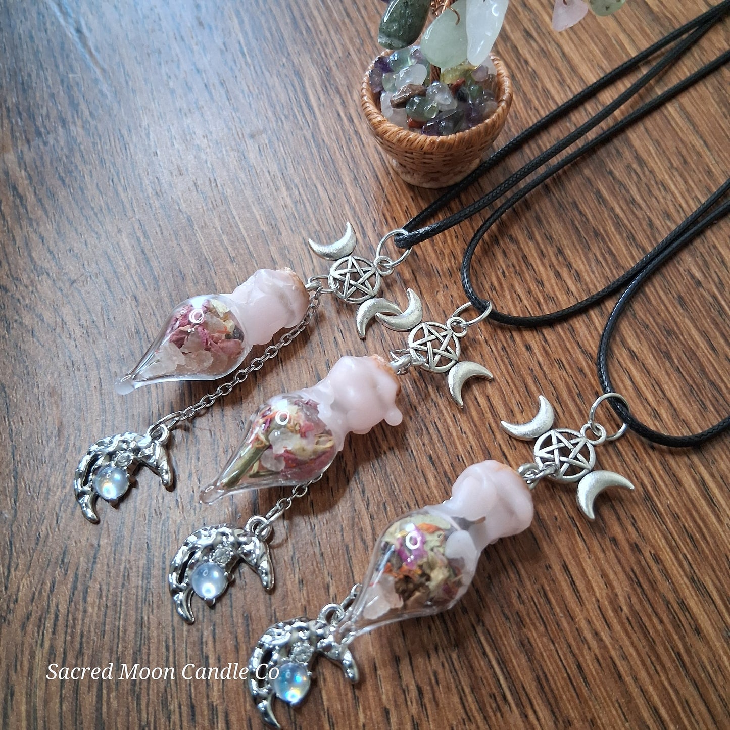 Blossoming Womb Fertility Spell Bottle Necklace