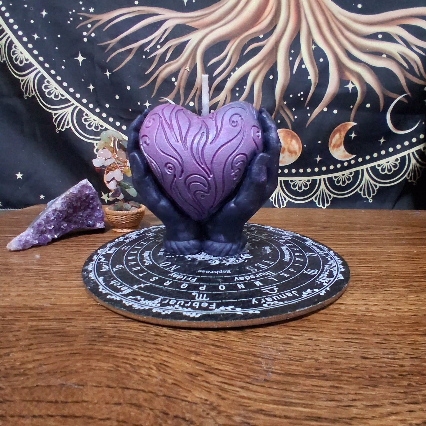 Morrigan's Fated Heart Ritual Pillar Candle