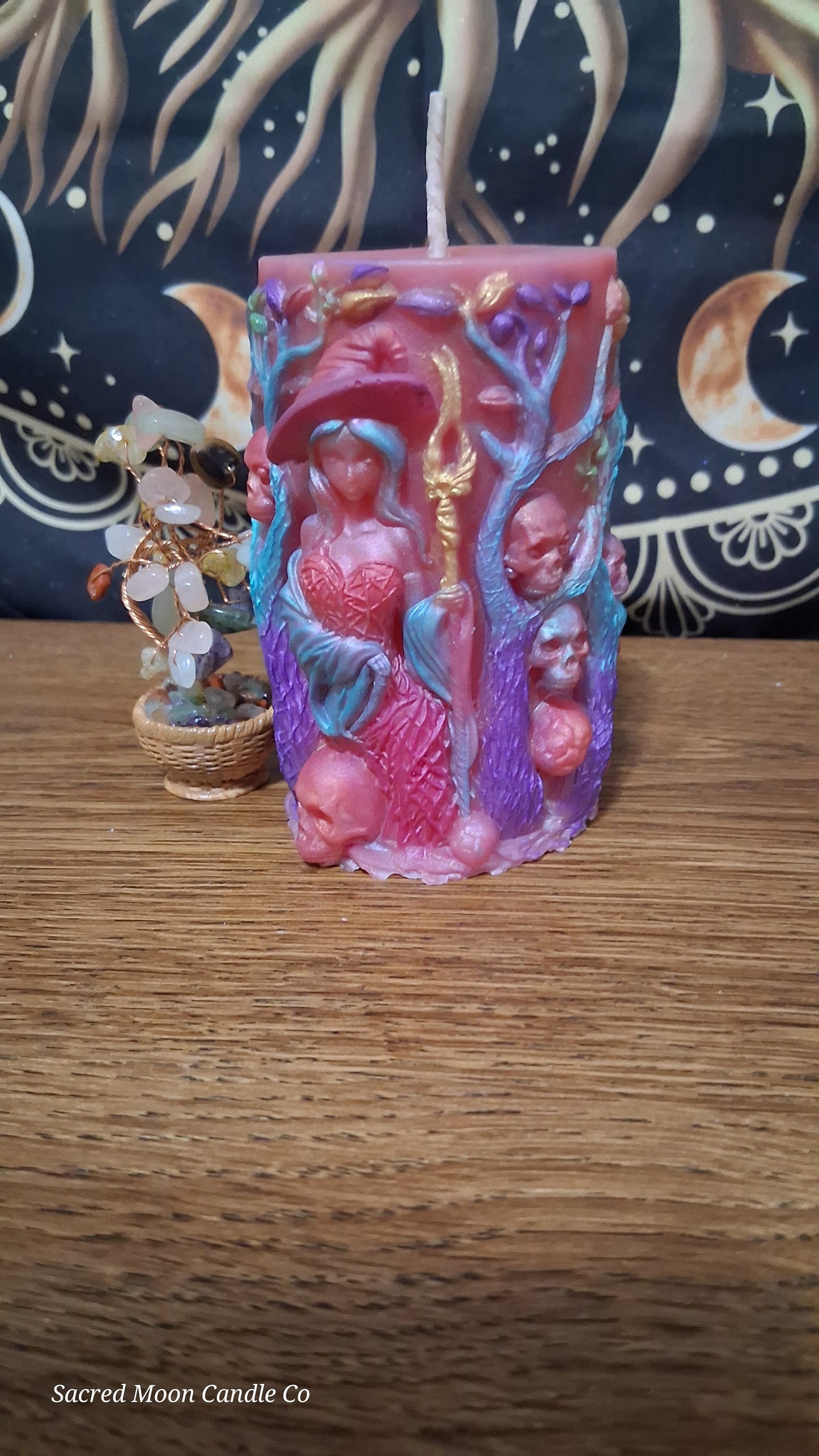 Aphrodite's Cove Witch Pillar Ritual Candle in pink
