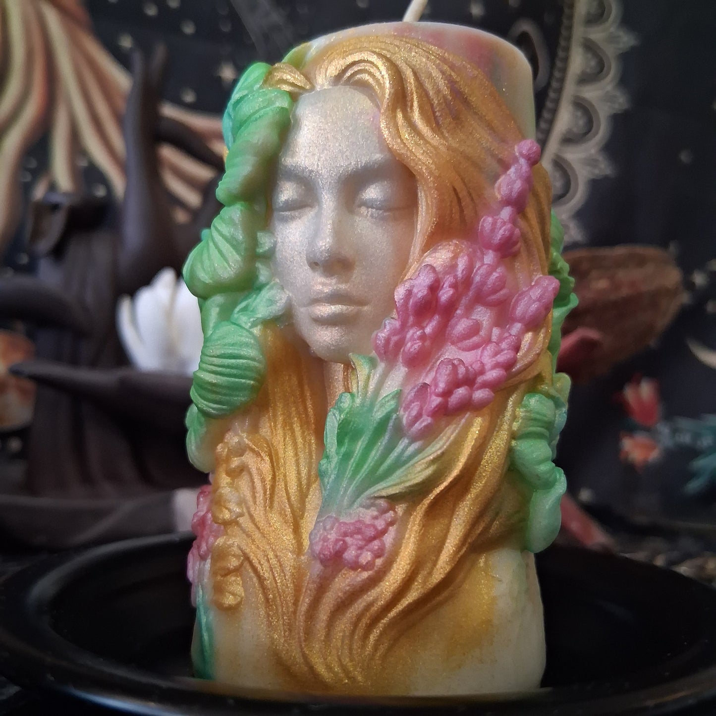 Brigid's Light Ostara Hibiscus Goddess Candle in Waking Witch Scent
