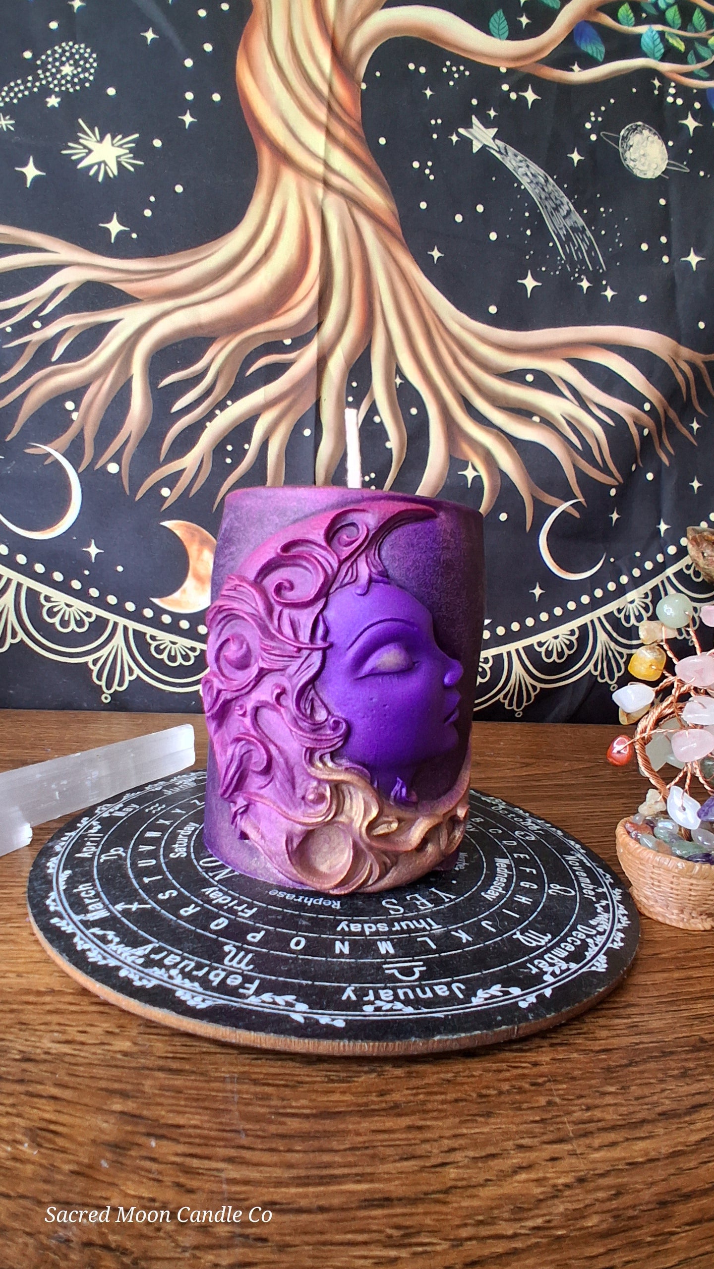 Aphrodite Moon Goddess Ritual Pillar Candle