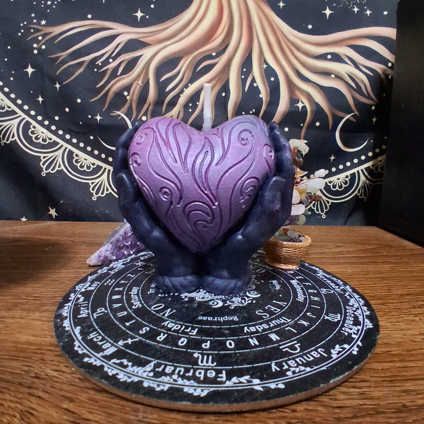 Morrigan's Fated Heart Ritual Pillar Candle