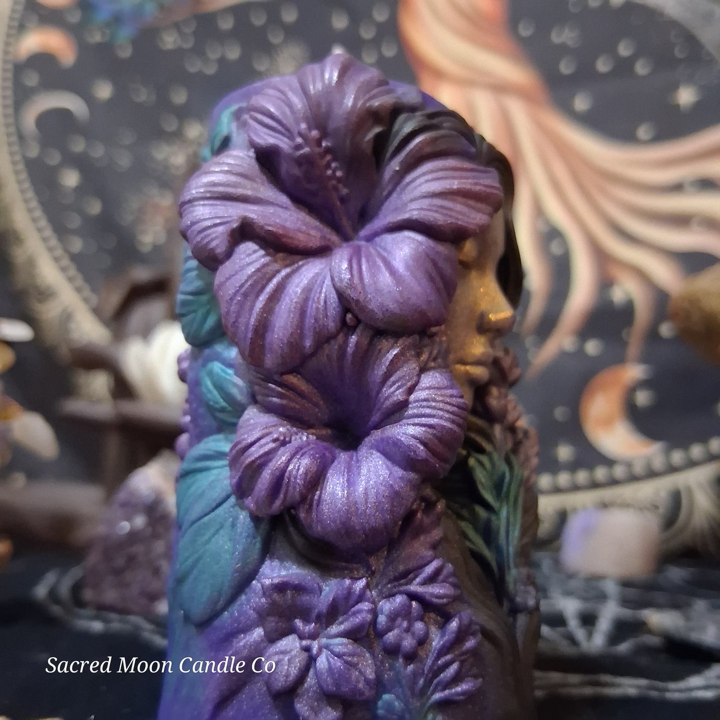 Hibiscus Goddess Ritual Pillar Candle