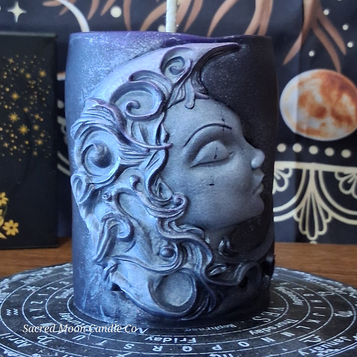 Hekate's Veil Moon Goddess  Ritual Pillar Candle