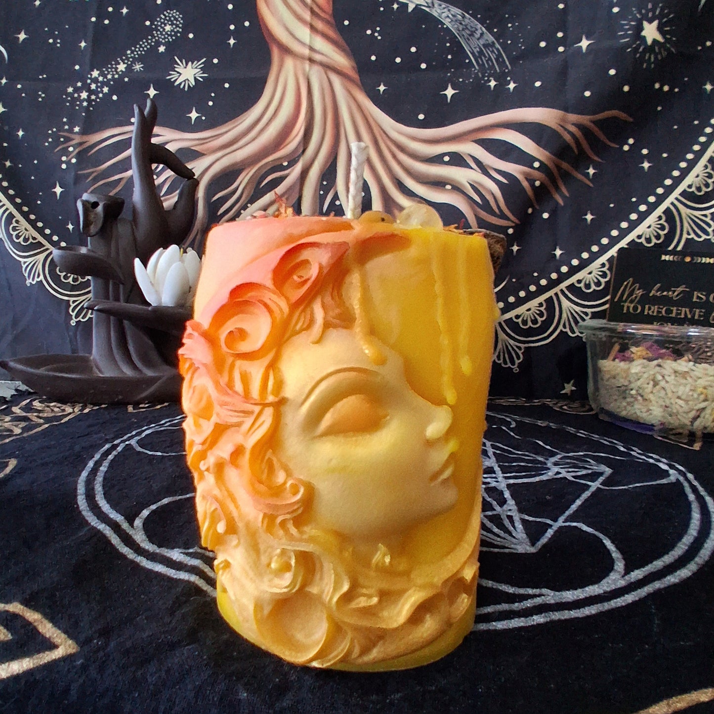 Athena's Radiance Moon Goddess Devotional Pillar Candle