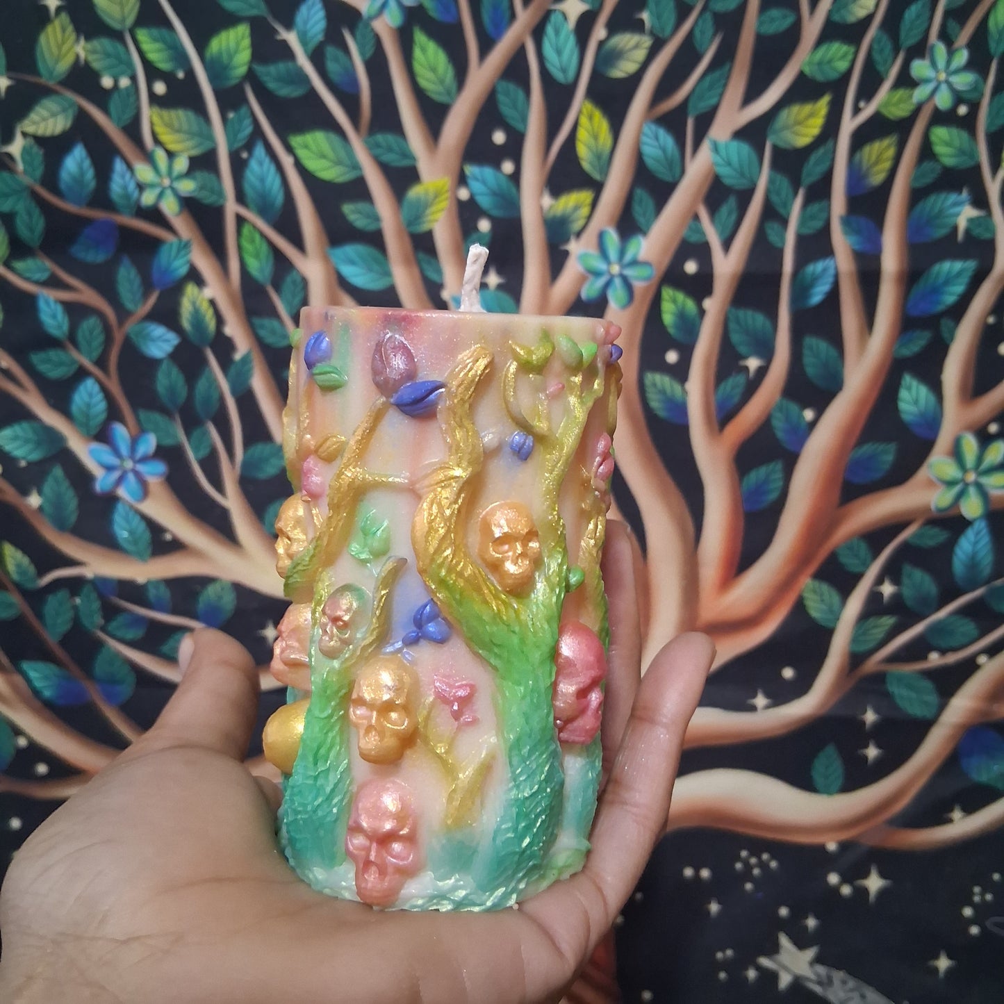 Brigid Blessings Ostara Spring Equinox Pillar Candle in Waking Witch Scent