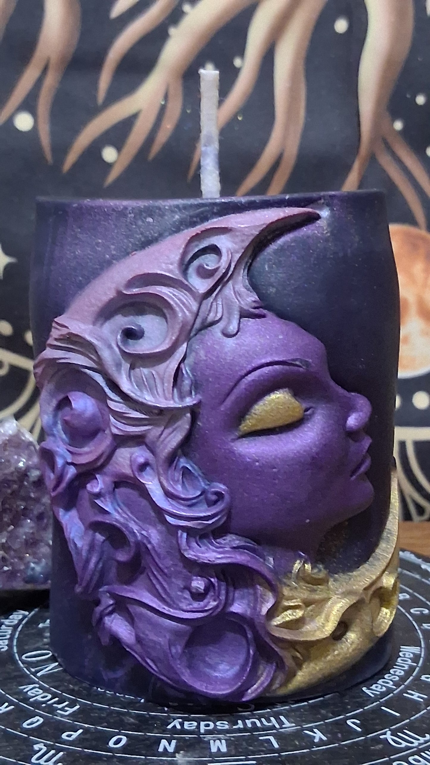 Hera Moon Goddess Ritual Pillar Candle