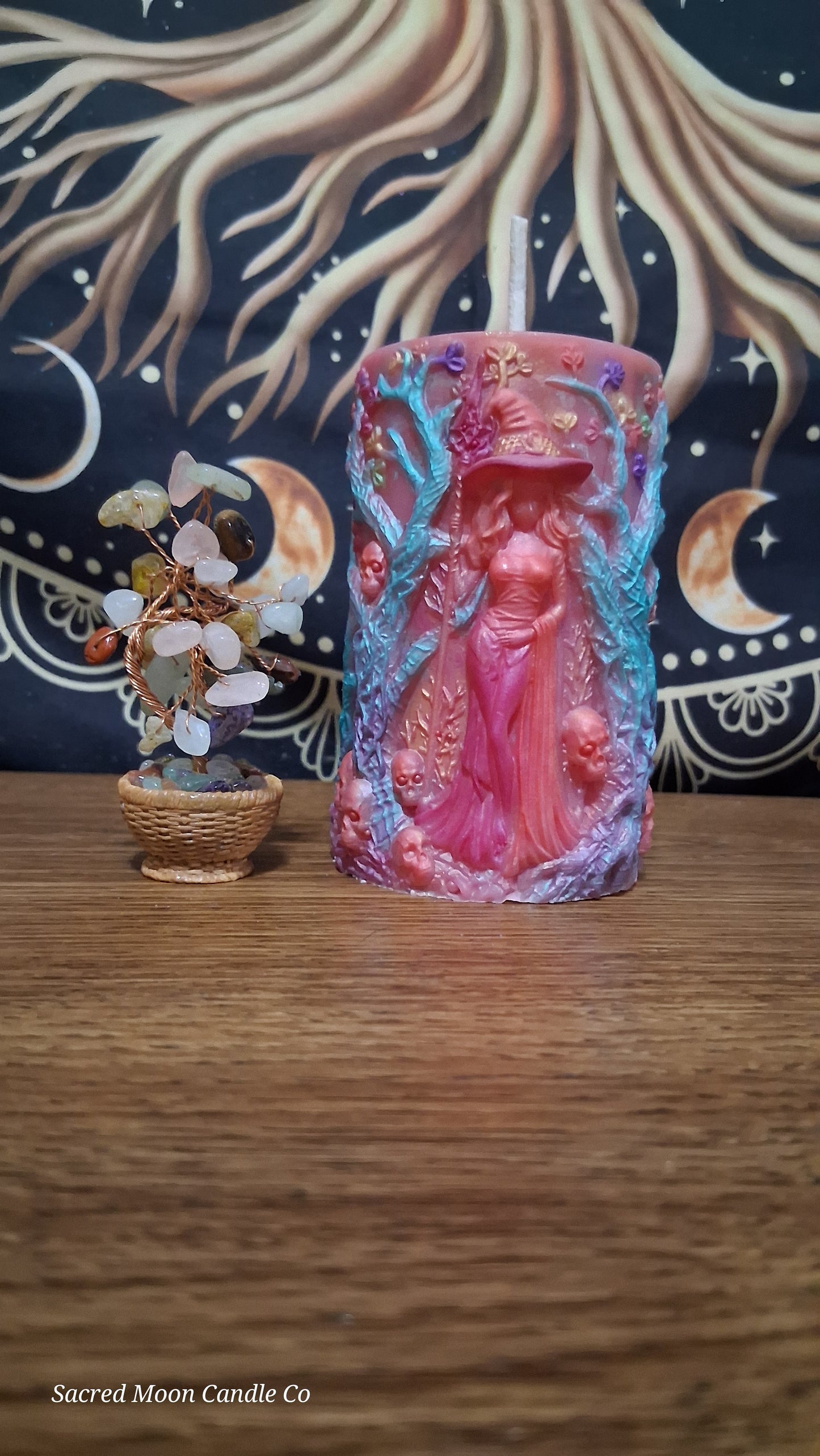 Aphrodite's Cove Witch Pillar Ritual Candle in pink