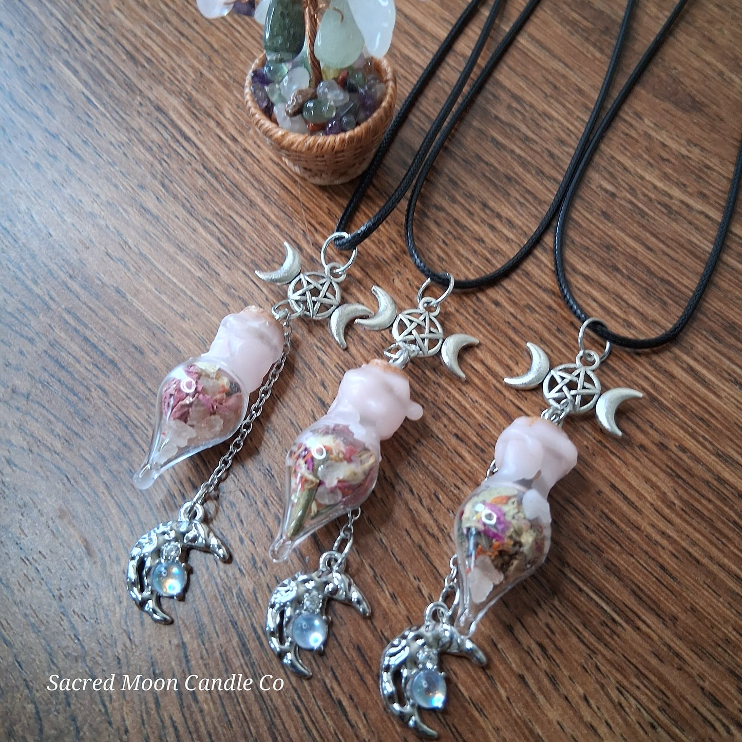 Blossoming Womb Fertility Spell Bottle Necklace