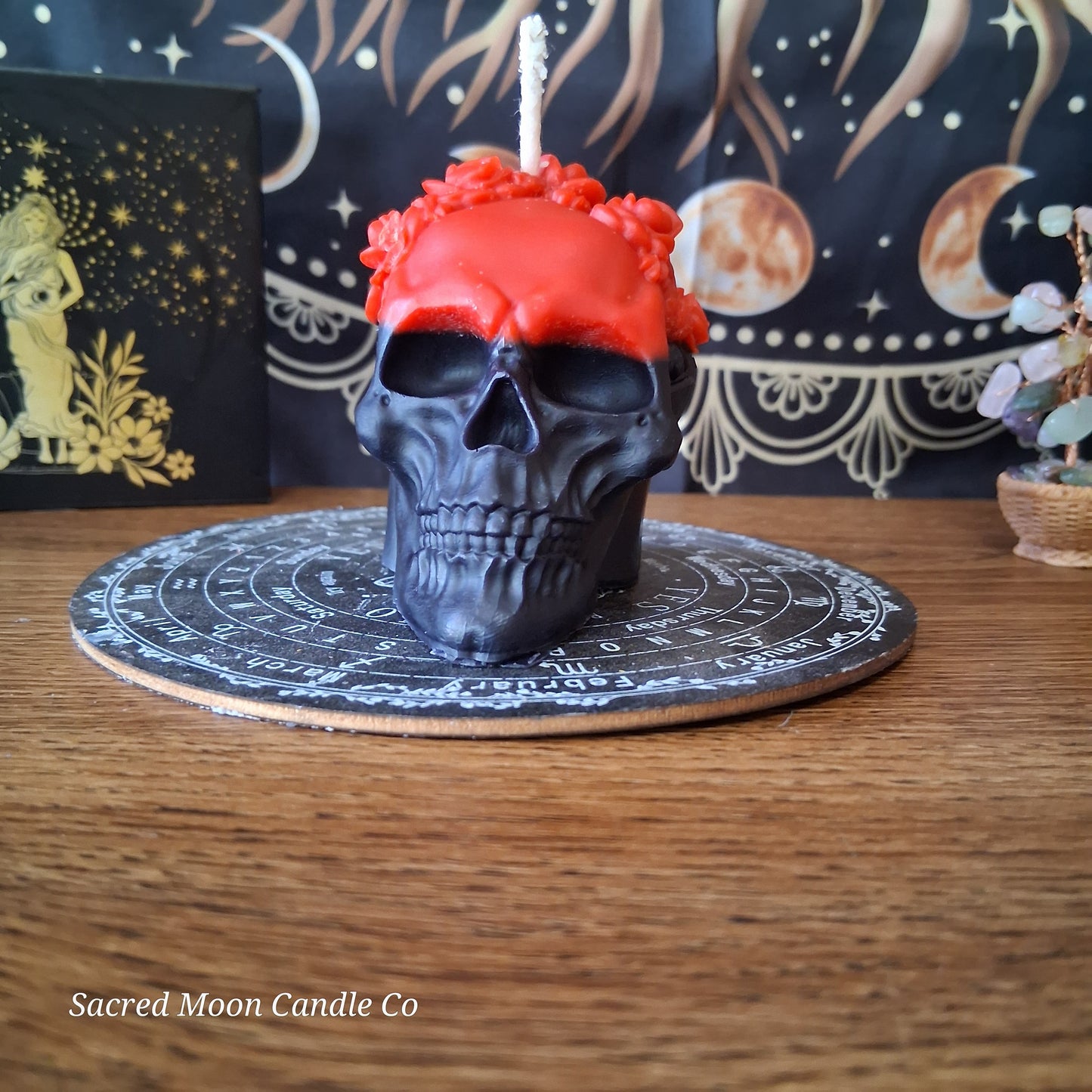 Lilith's Flame Devotional Rose Skull Candle