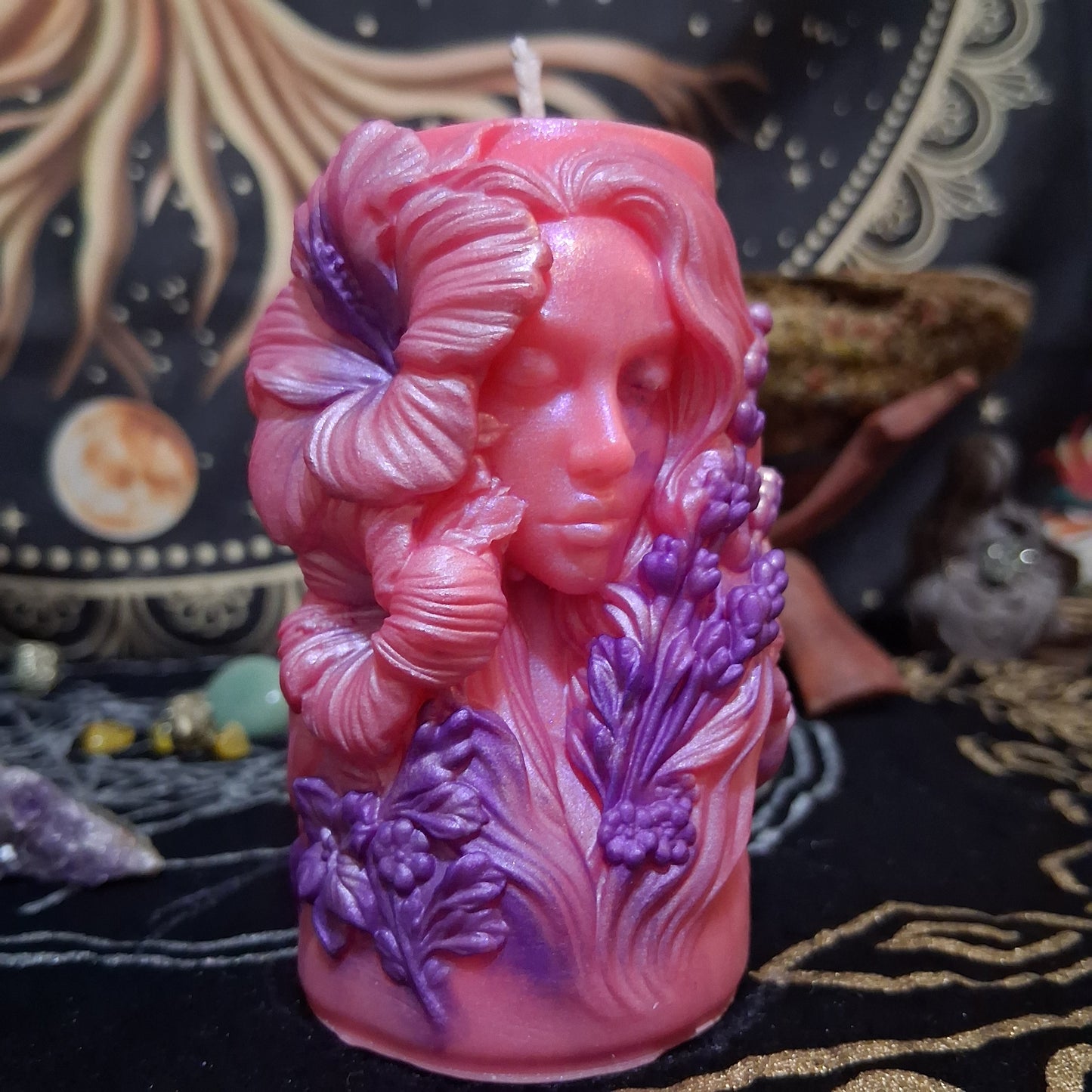 Hibiscus Goddess Ritual Pillar Candle
