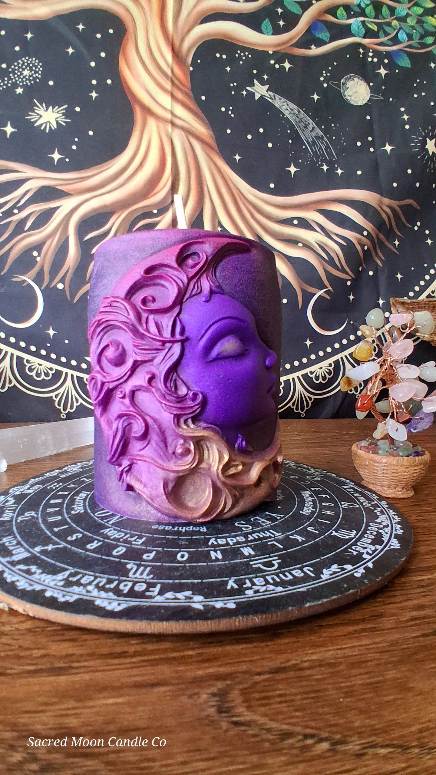 Aphrodite Moon Goddess Ritual Pillar Candle