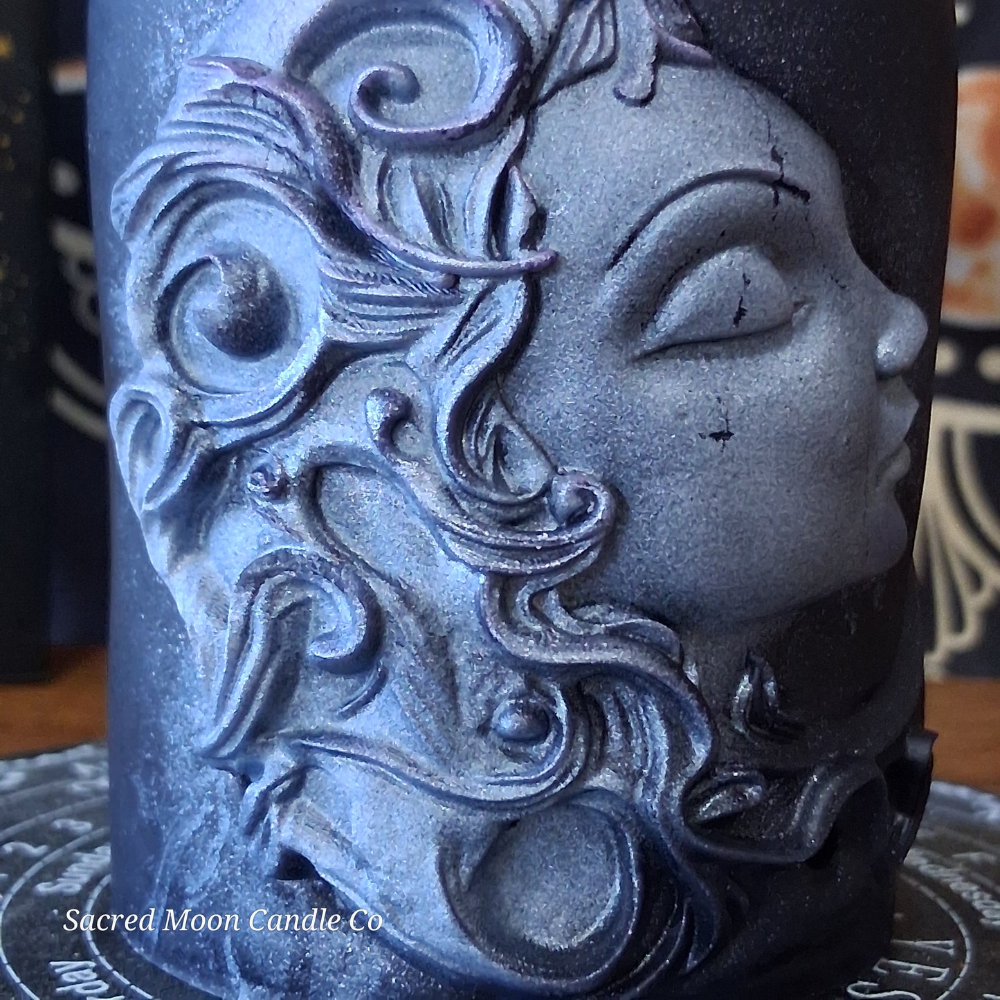 Hekate's Veil Moon Goddess  Ritual Pillar Candle
