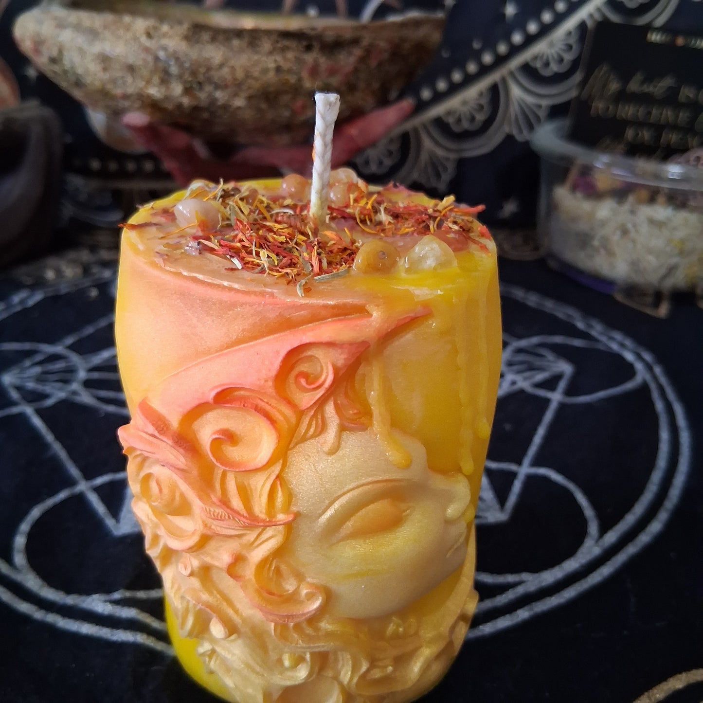 Athena's Radiance Moon Goddess Devotional Pillar Candle