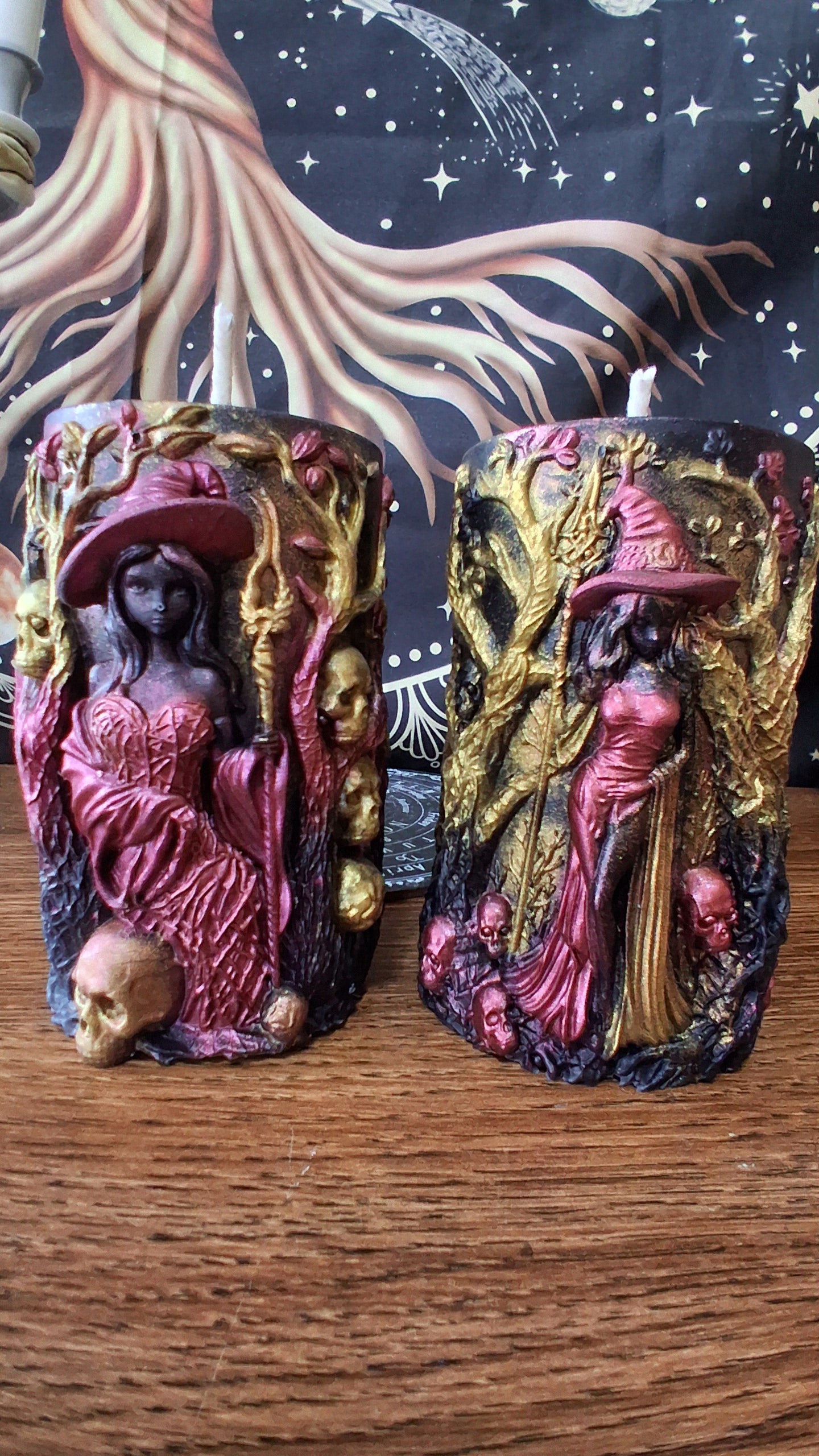Lilith's Forbidden Fruit Witch Pillar Candles