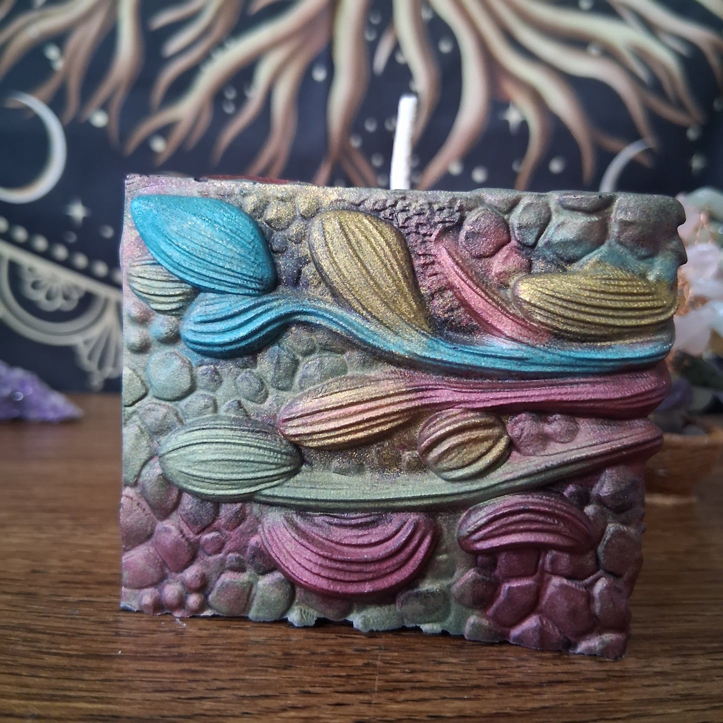 Ambered Serpents Gaze Dragon Eye Pillar Candle