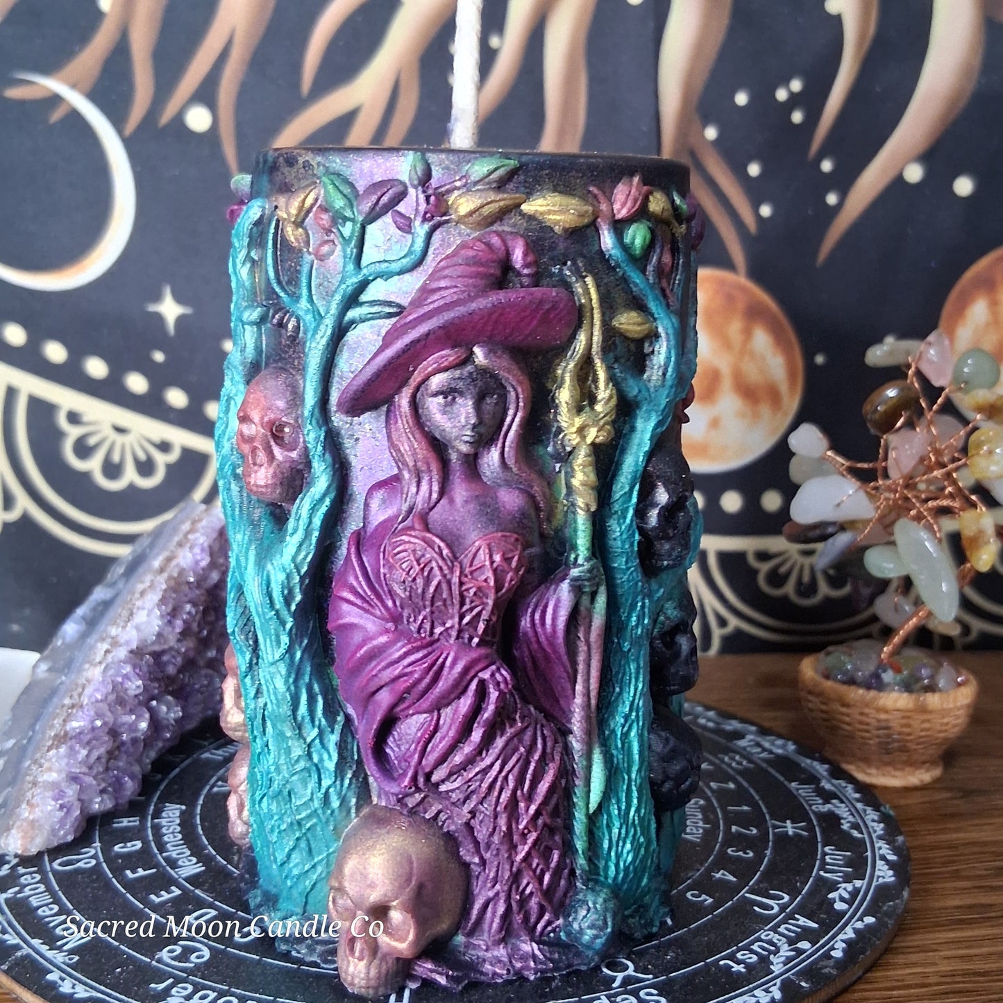 Freya Goddess of Love, Beauty, Fertility, Sex, War, Death, and Magic Witch Pillar Ritual Candles