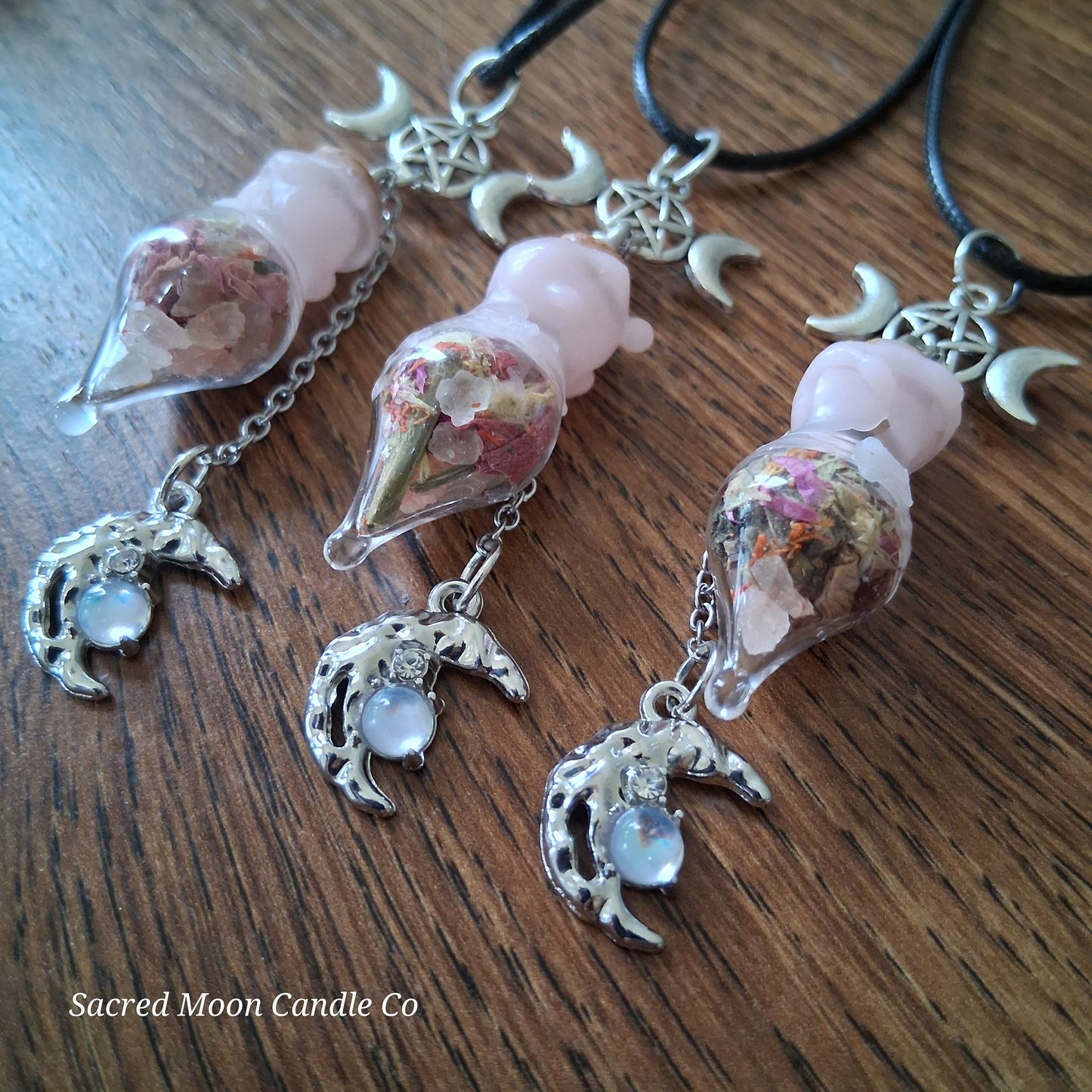 Blossoming Womb Fertility Spell Bottle Necklace