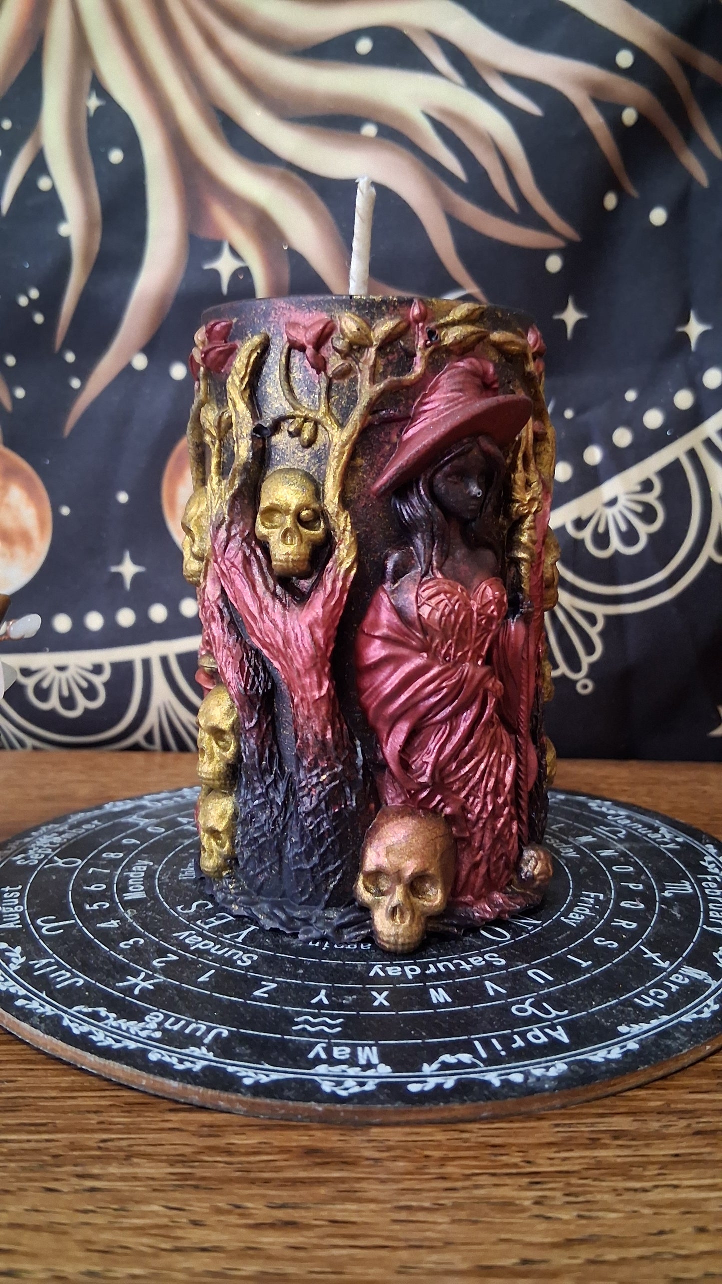 Lilith's Forbidden Fruit Witch Pillar Candles