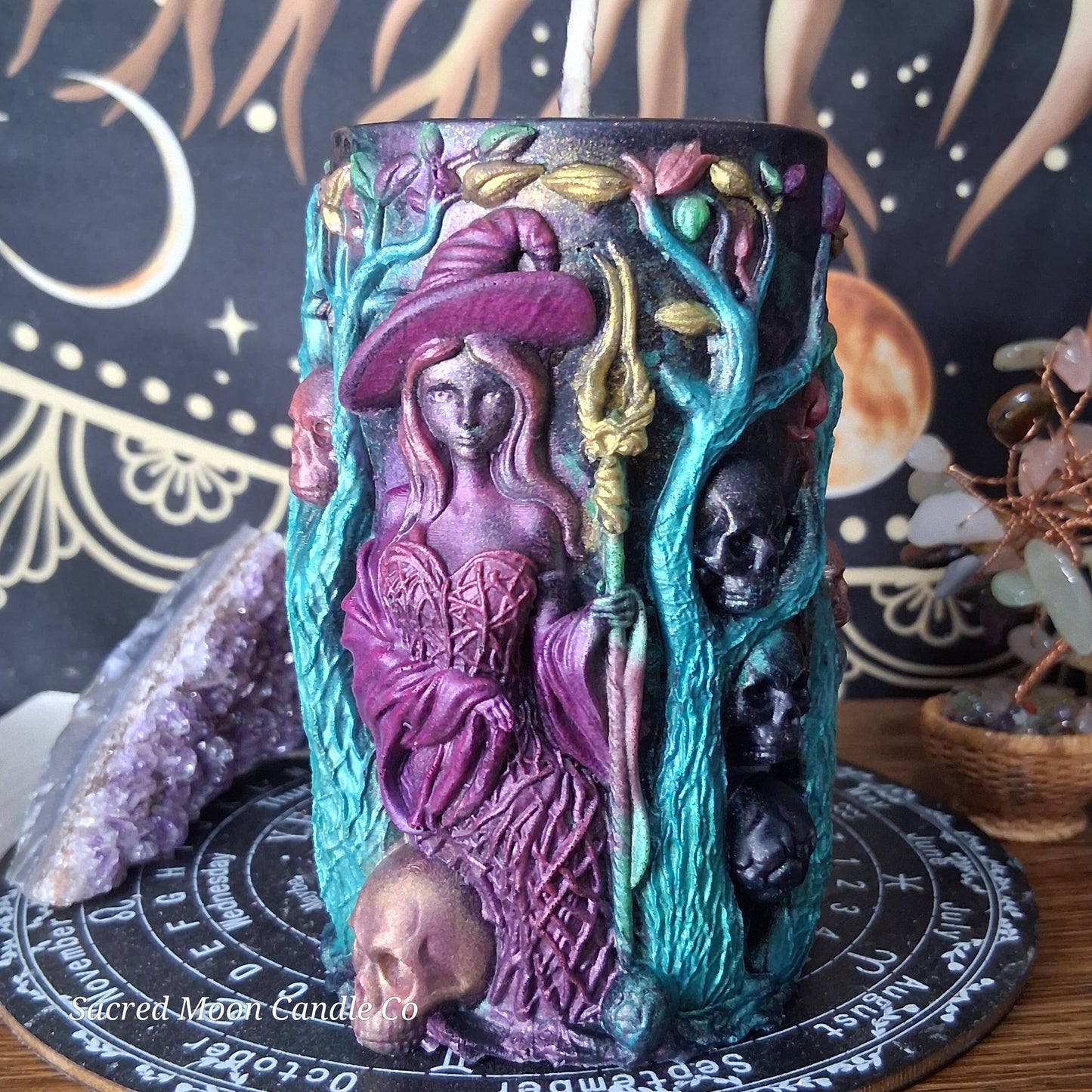 Freya Goddess of Love, Beauty, Fertility, Sex, War, Death, and Magic Witch Pillar Ritual Candles
