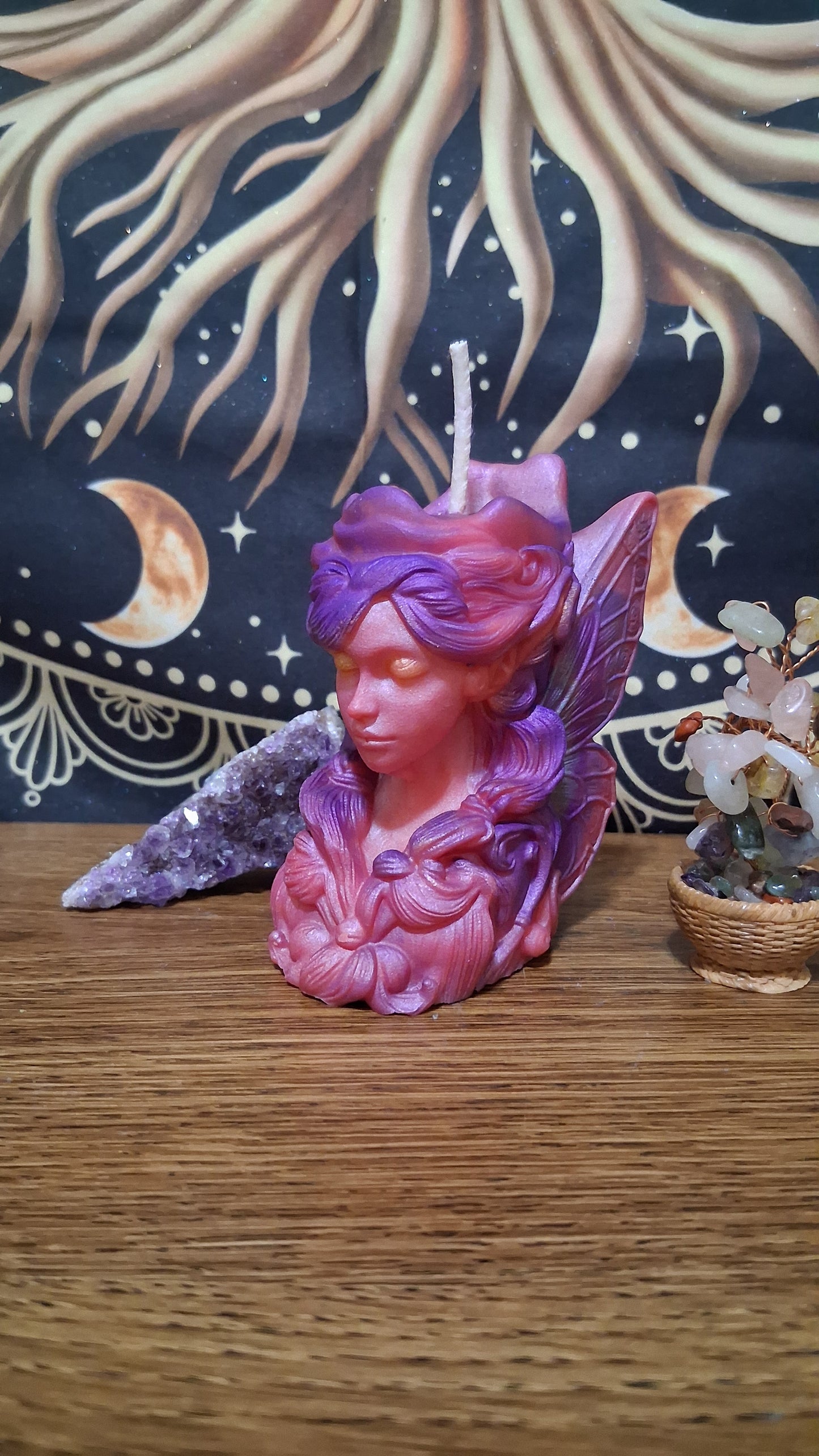 Aurora's Bloom Fairy Pillar Candle