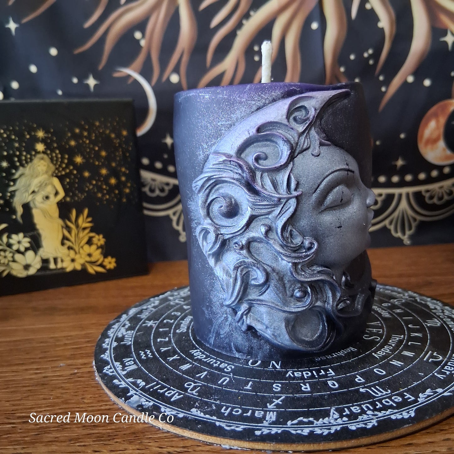 Hekate's Veil Moon Goddess  Ritual Pillar Candle