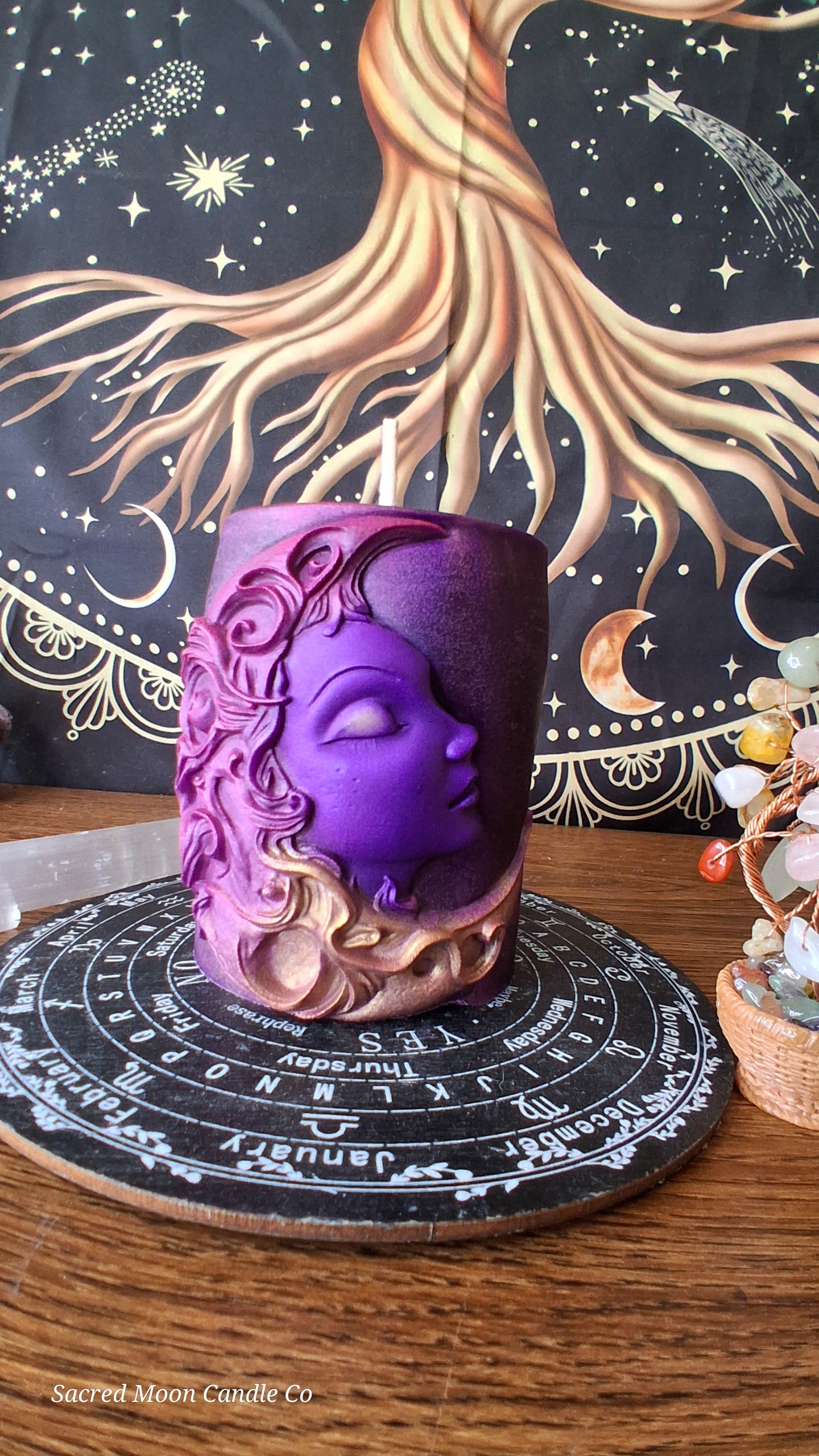 Aphrodite Moon Goddess Ritual Pillar Candle