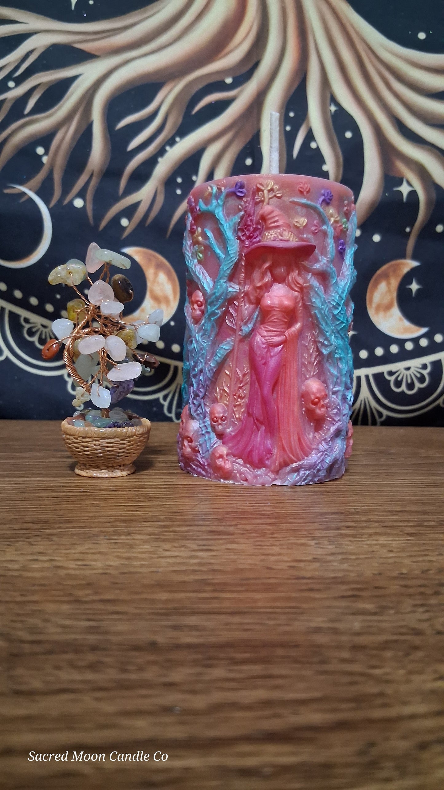 Aphrodite's Cove Witch Pillar Ritual Candle in pink