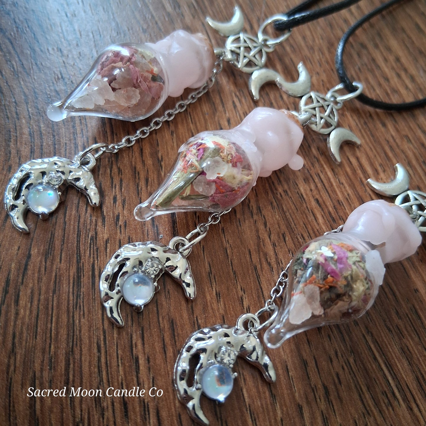 Blossoming Womb Fertility Spell Bottle Necklace