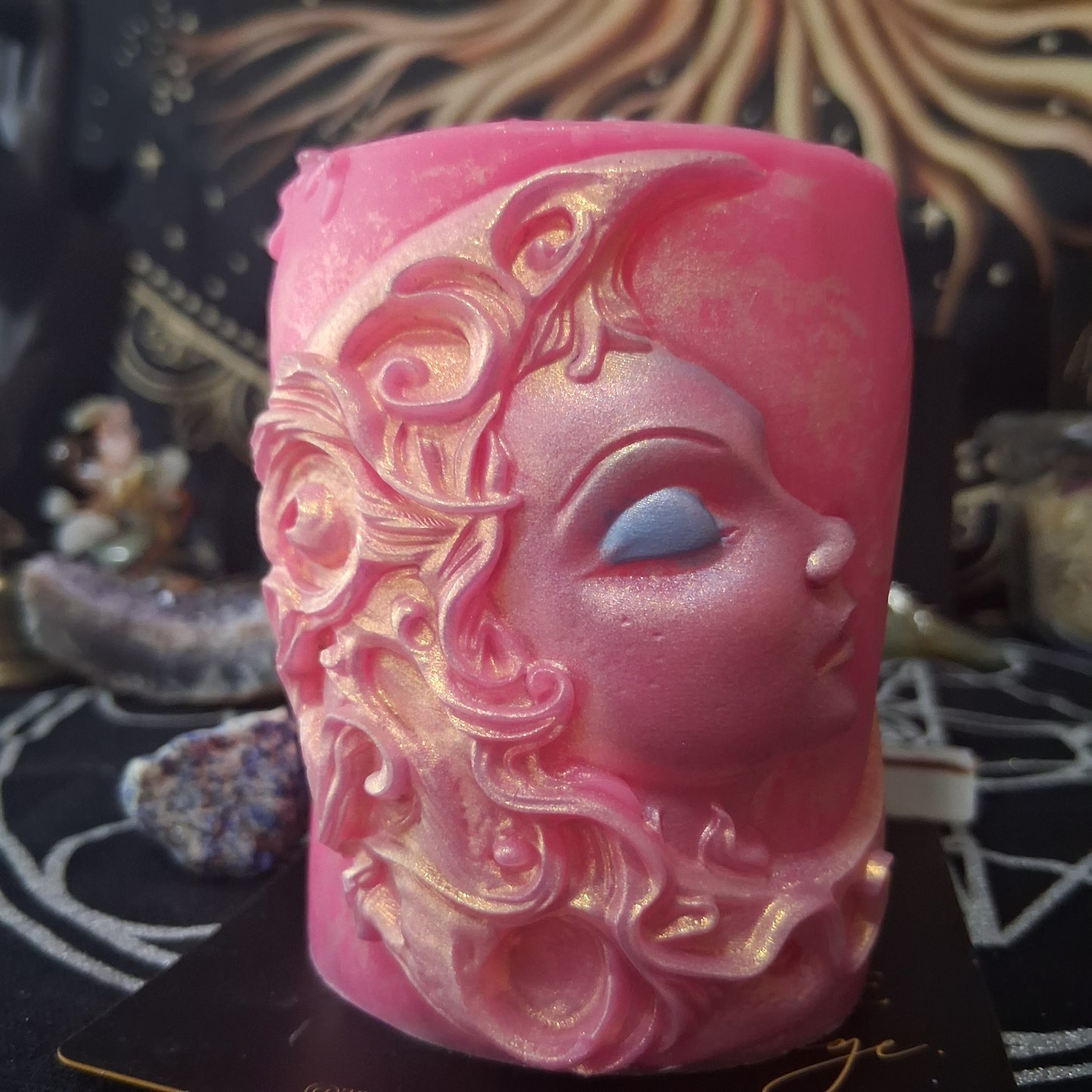 Aphrodite's Kiss Moon Goddess Ritual Pillar Candle