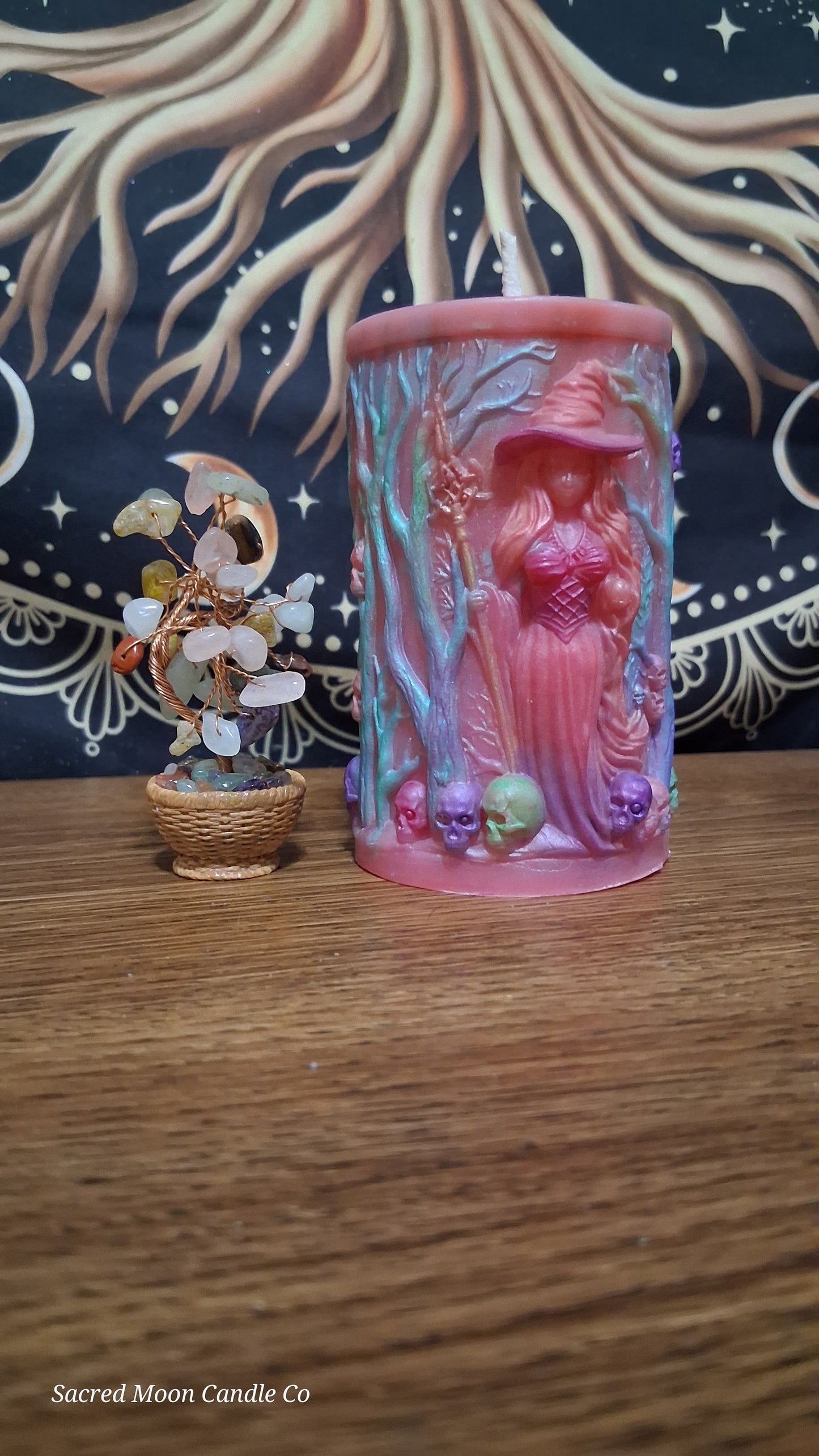 Aphrodite's Cove Witch Pillar Ritual Candle in pink