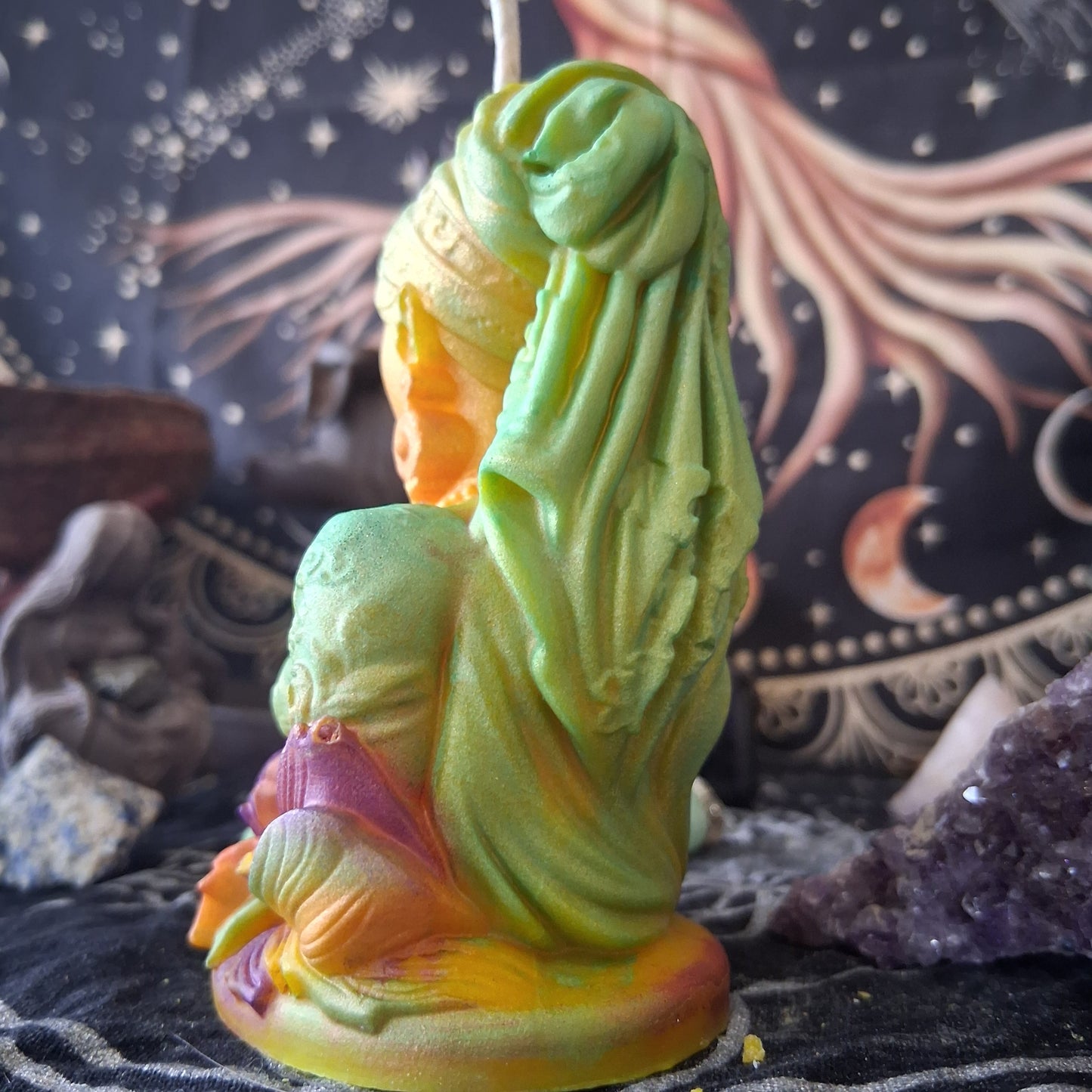 Goddess and Phoenix Ritual Pillar Candle