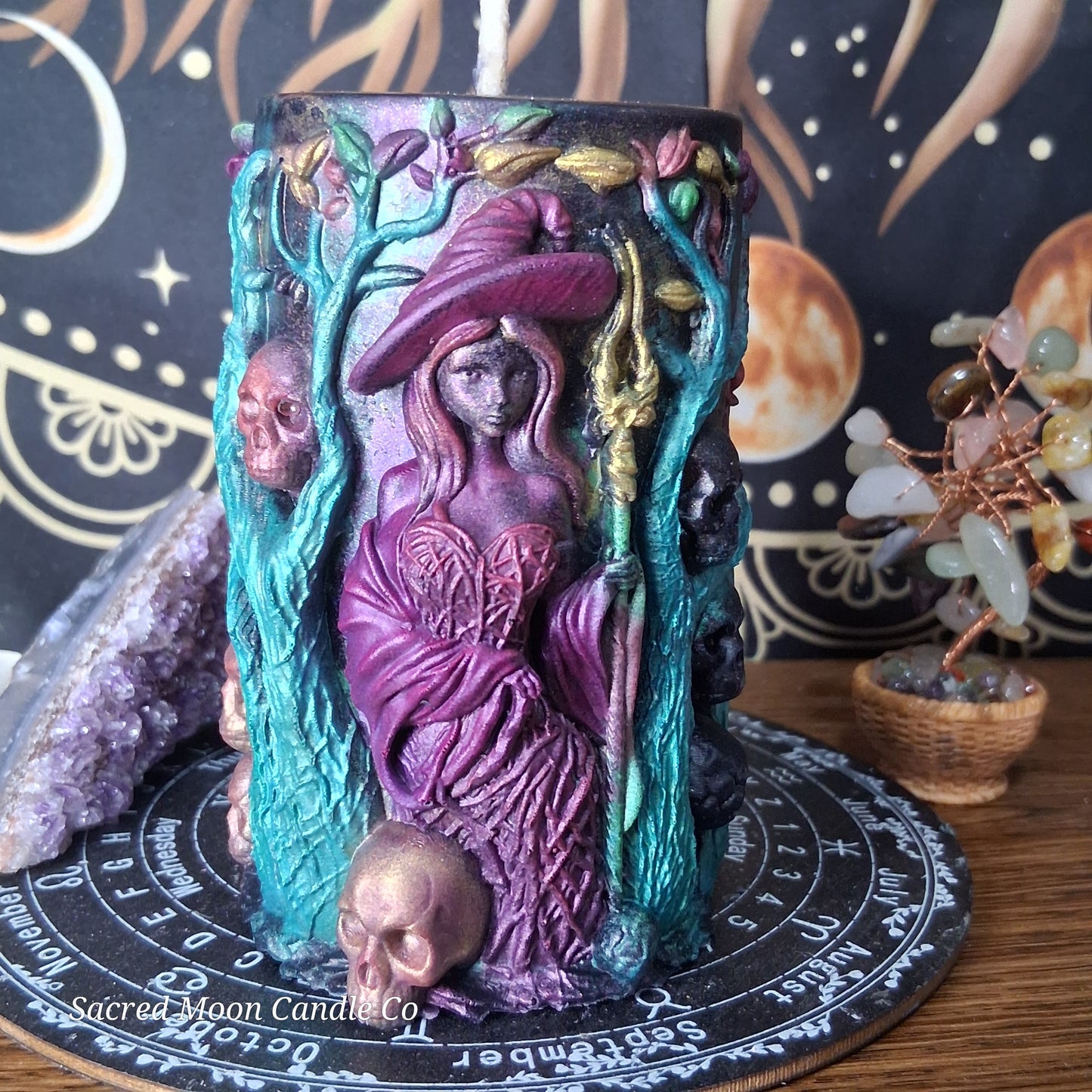 Freya Goddess of Love, Beauty, Fertility, Sex, War, Death, and Magic Witch Pillar Ritual Candles