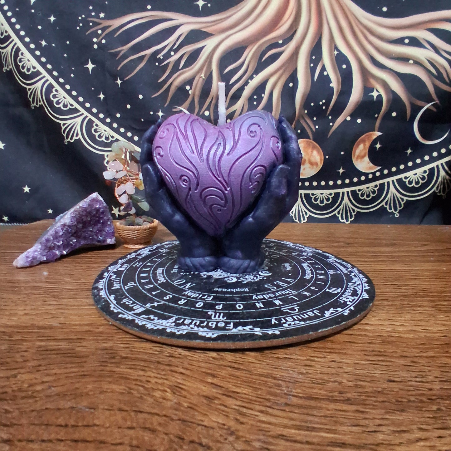 Morrigan's Fated Heart Ritual Pillar Candle