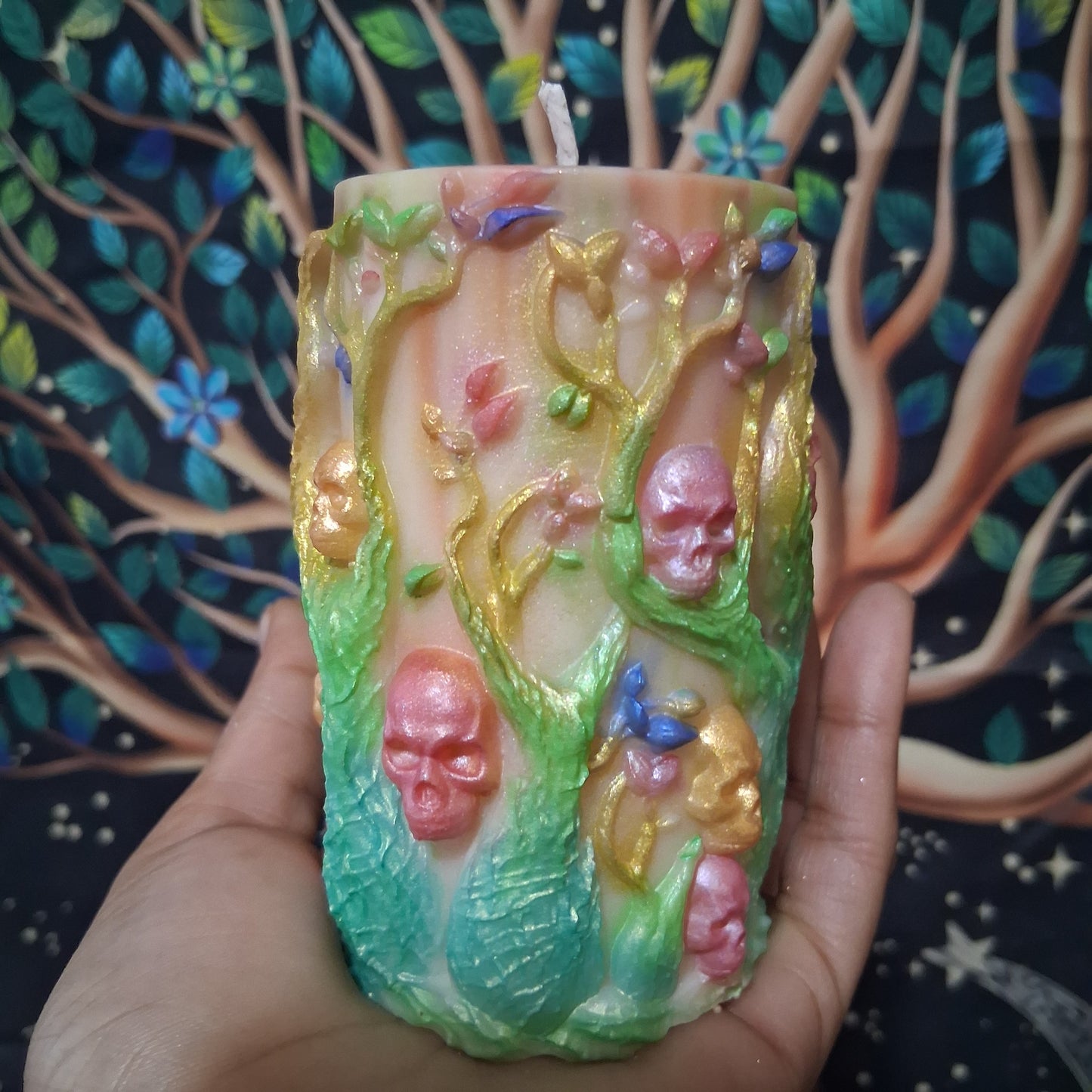 Brigid Blessings Ostara Spring Equinox Pillar Candle in Waking Witch Scent